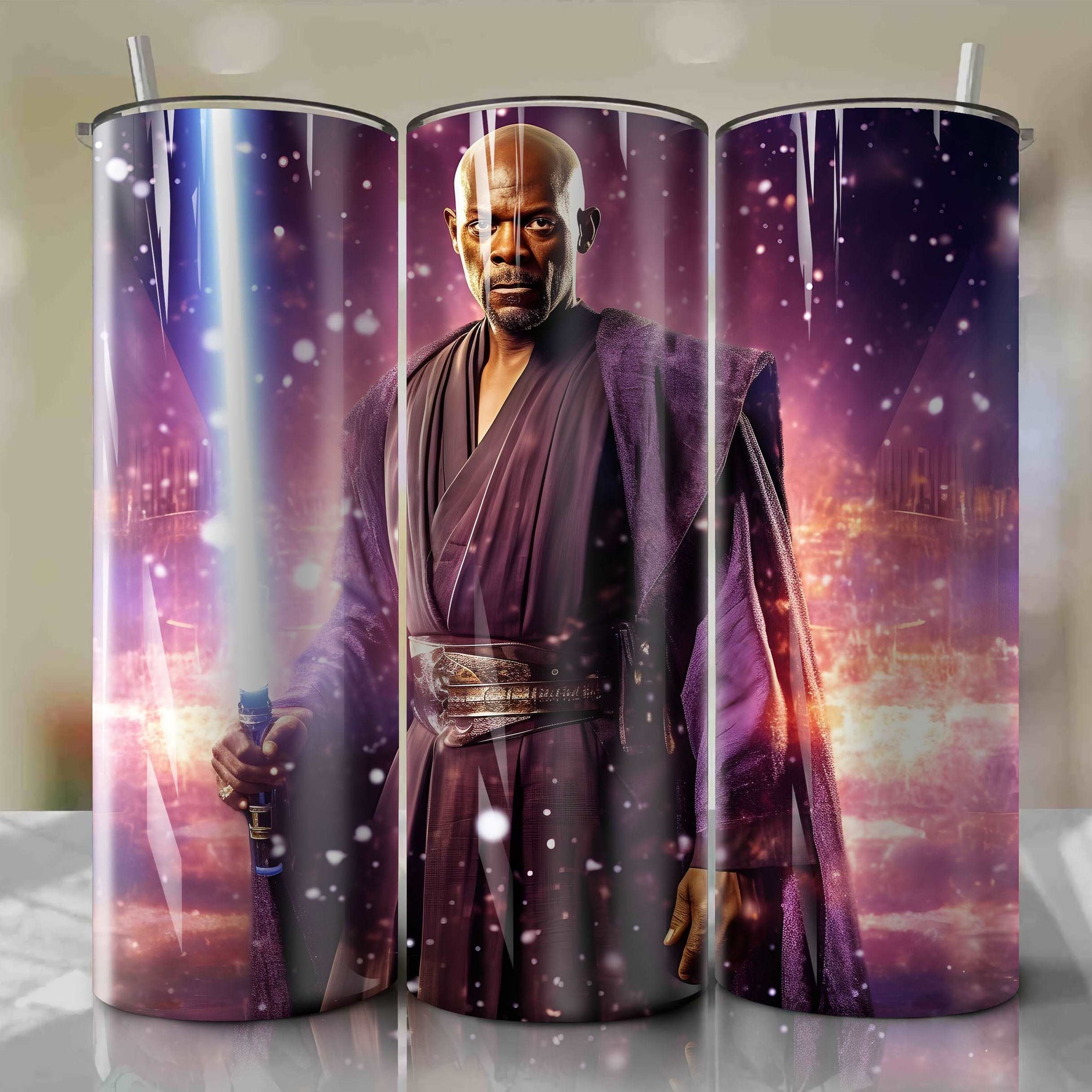 Mace Windu | 3D Bling | Wrap PNG Skinny Tumbler 20oz | Sublimation | Digital Download