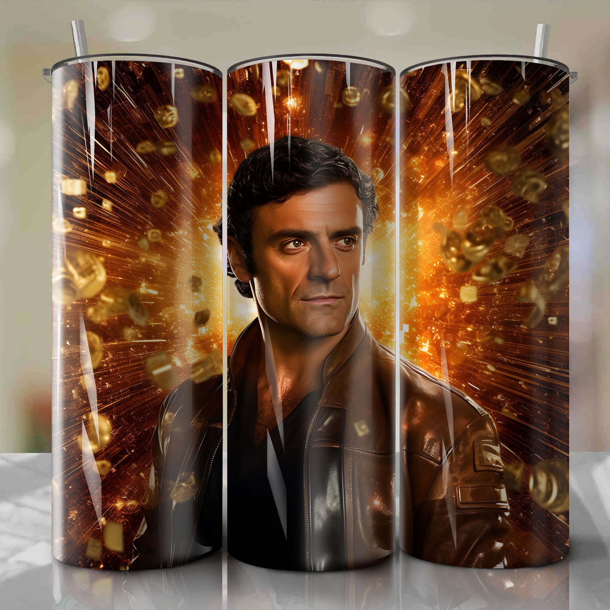 Poe Dameron | 3D Bling | Wrap PNG Skinny Tumbler 20oz | Sublimation | Digital Download