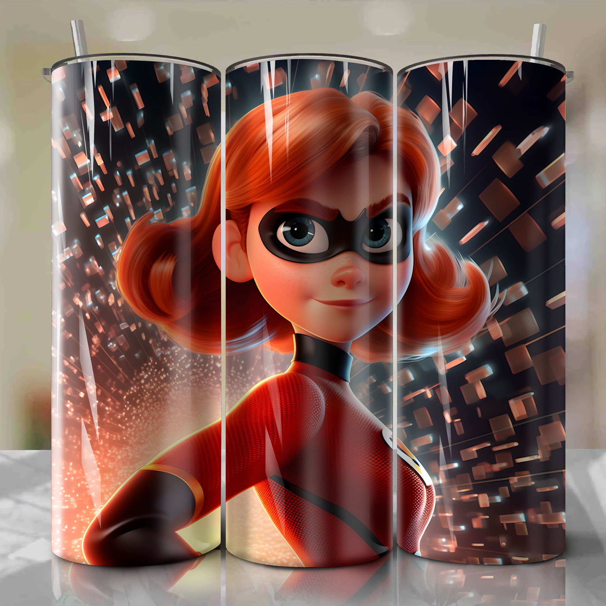 Elastigirl | 3D Bling | Wrap PNG Skinny Tumbler 20oz | Sublimation | Digital Download