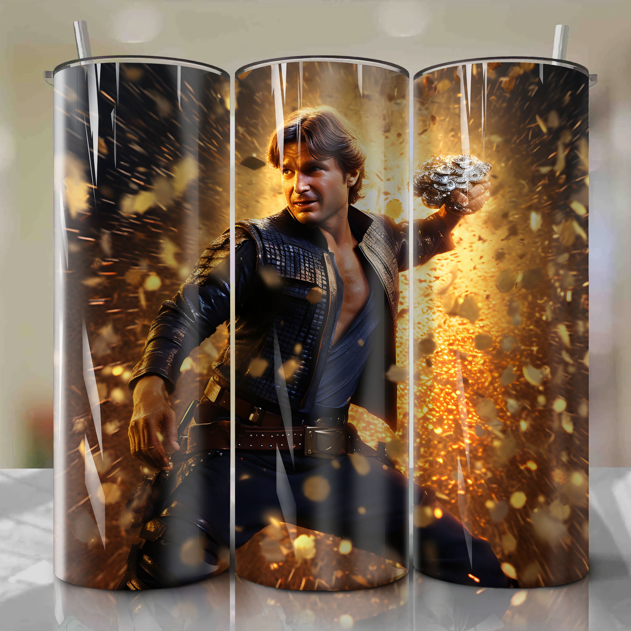 Han Solo | 3D Bling | Wrap PNG Skinny Tumbler 20oz | Sublimation | Digital Download