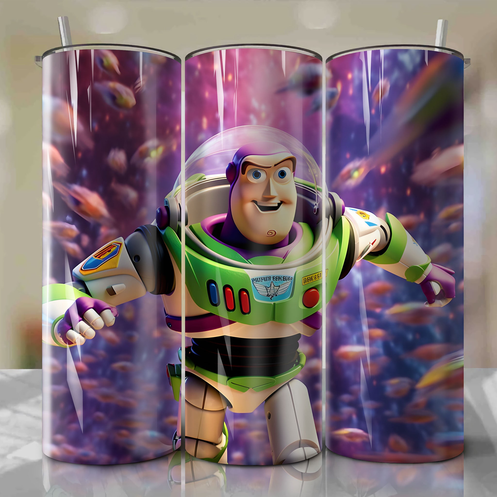 Buzz Lightyear | 3D Bling | Wrap PNG Skinny Tumbler 20oz | Sublimation | Digital Download