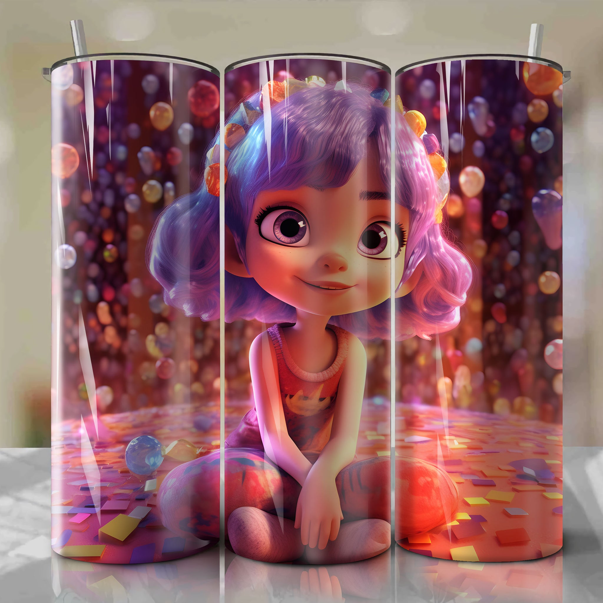 Inside Out - Joy | 3D Bling | Wrap PNG Skinny Tumbler 20oz | Sublimation | Digital Download