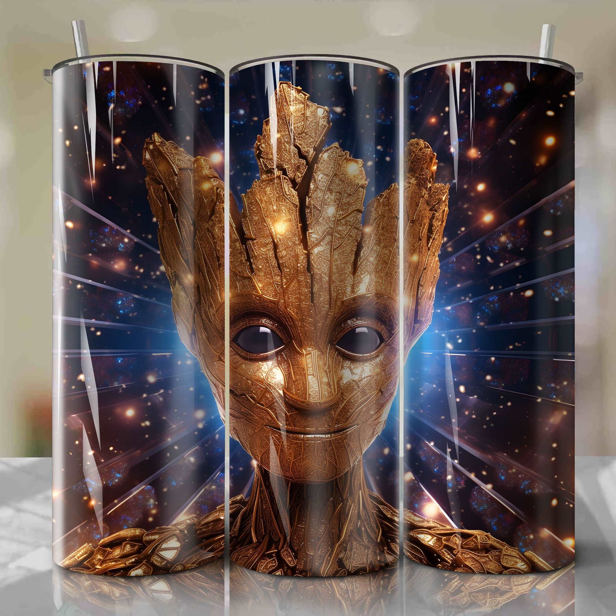 Groot | 3D Bling | Wrap PNG Skinny Tumbler 20oz | Sublimation | Digital Download