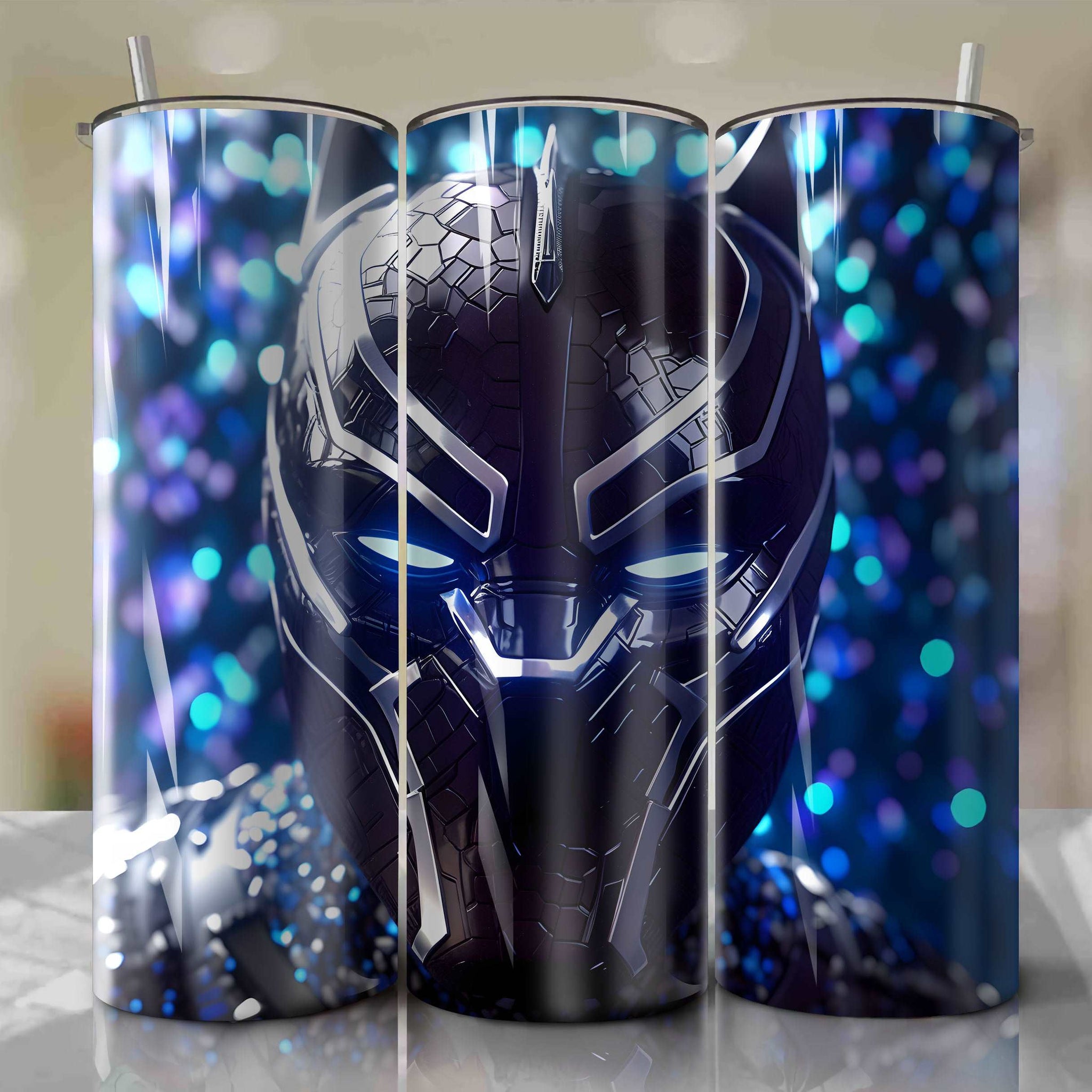 Black Panther | 3D Bling | Wrap PNG Skinny Tumbler 20oz | Sublimation | Digital Download