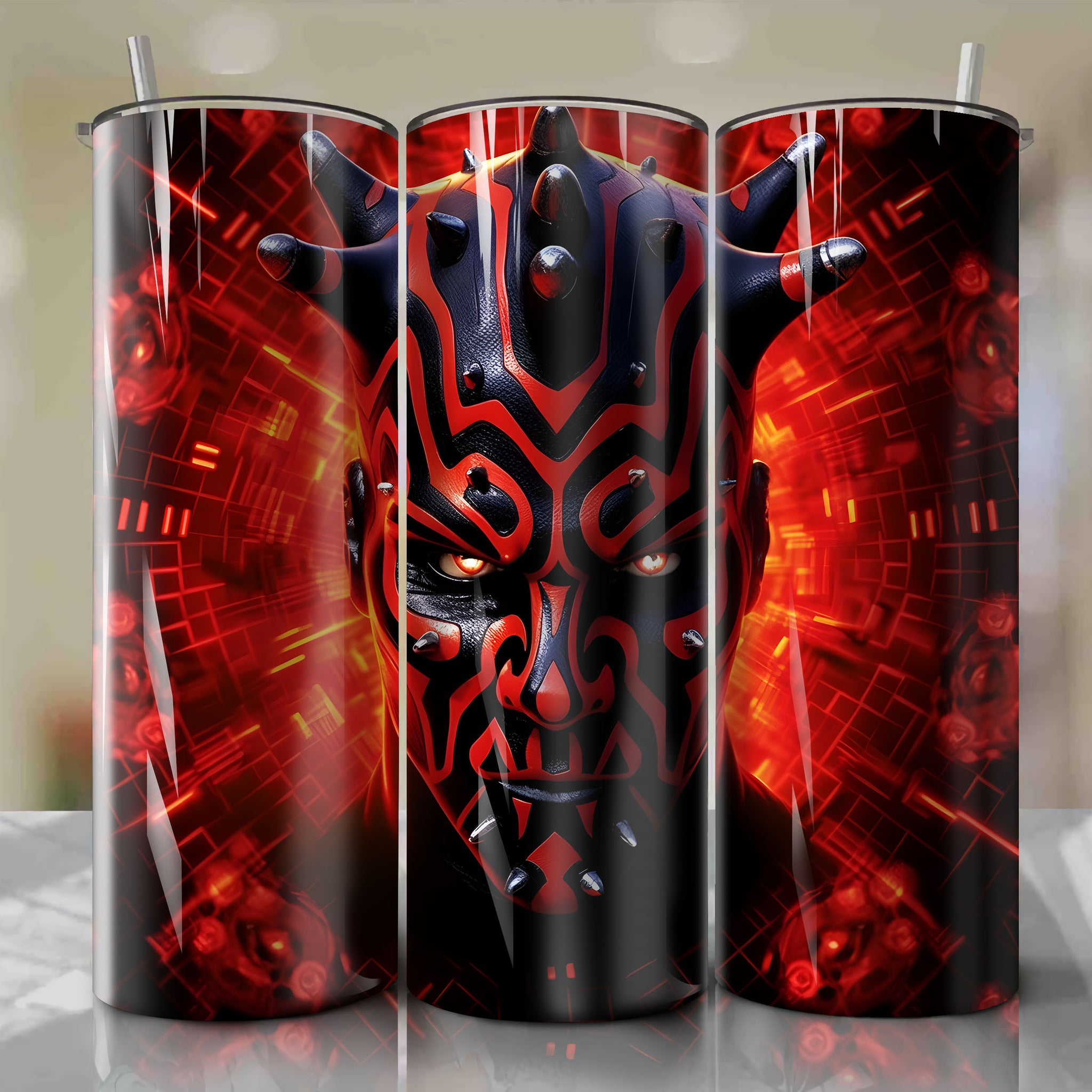 Darth Maul | 3D Bling | Wrap PNG Skinny Tumbler 20oz | Sublimation | Digital Download