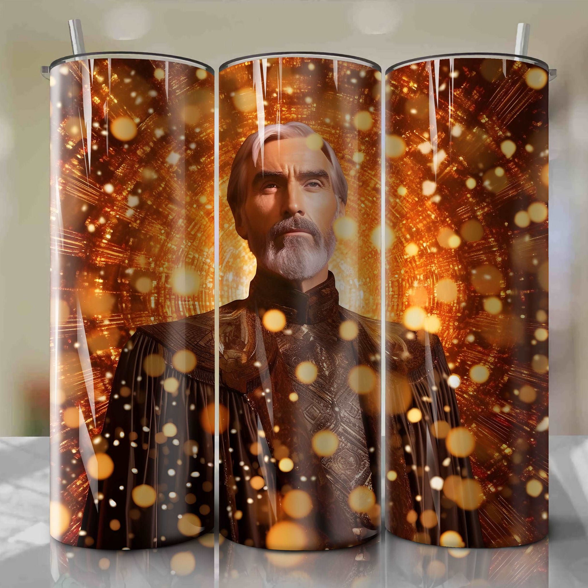 Count Dooku | 3D Bling | Wrap PNG Skinny Tumbler 20oz | Sublimation | Digital Download