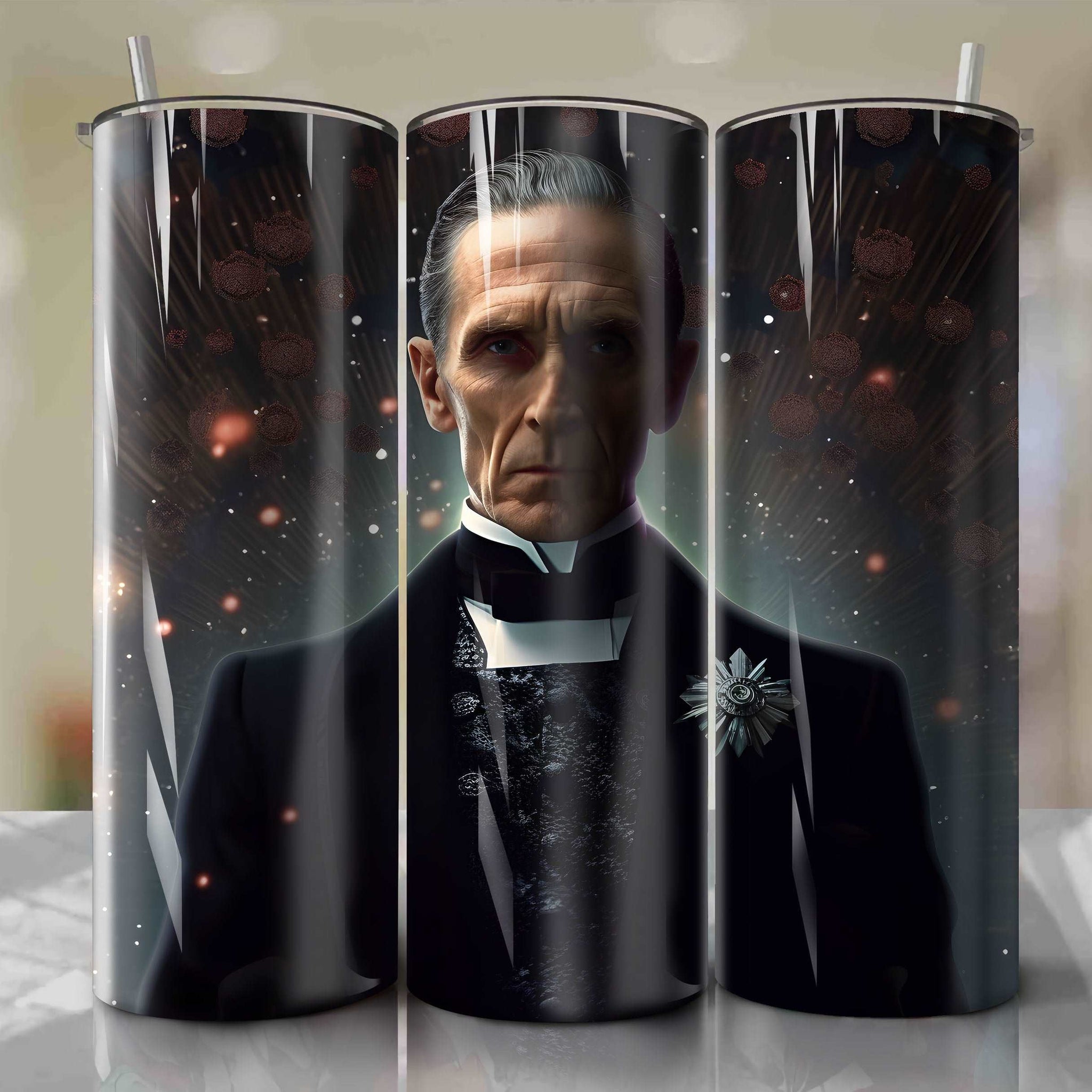 Grand Moff Tarkin | 3D Bling | Wrap PNG Skinny Tumbler 20oz | Sublimation | Digital Download