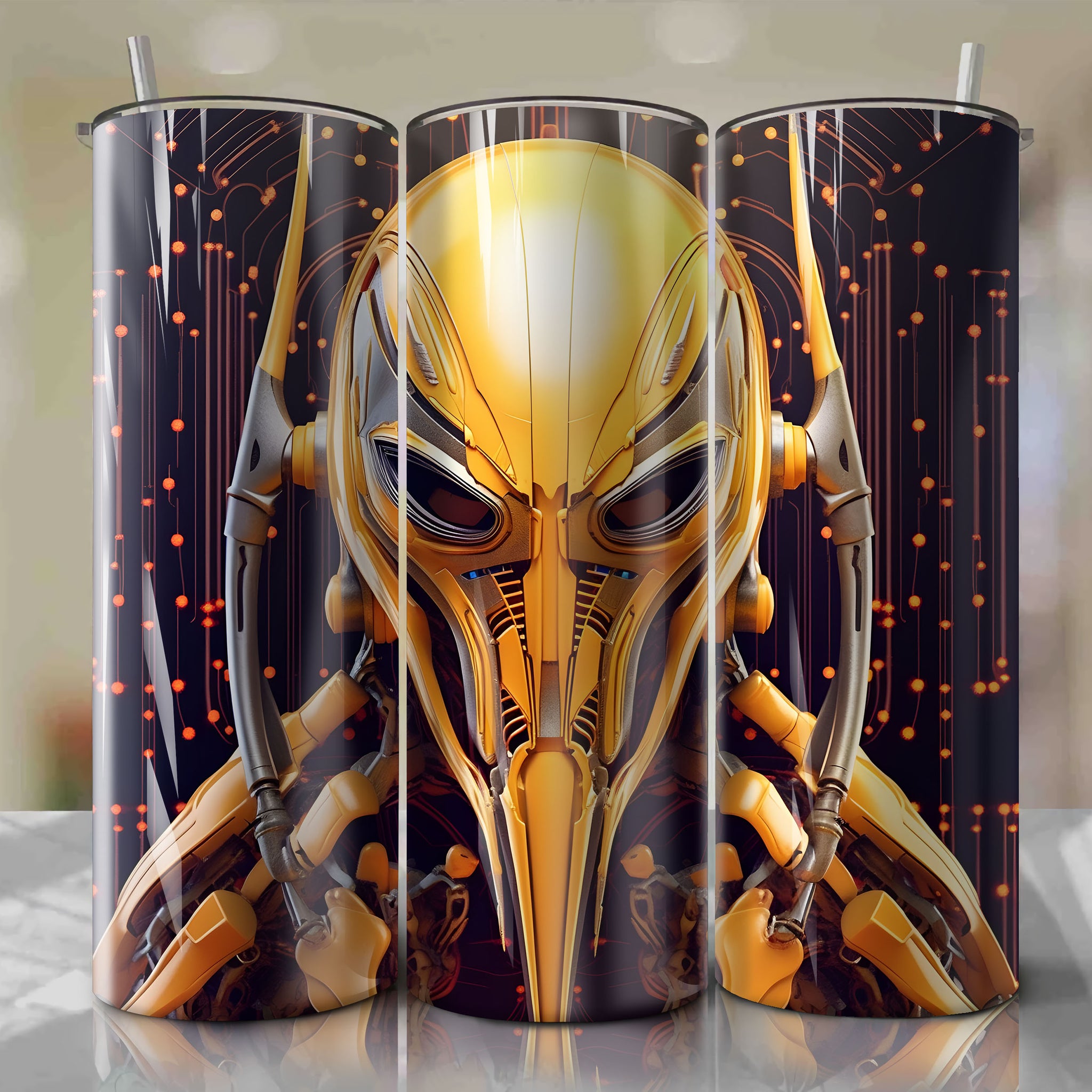 General Grievous | 3D Bling | Wrap PNG Skinny Tumbler 20oz | Sublimation | Digital Download