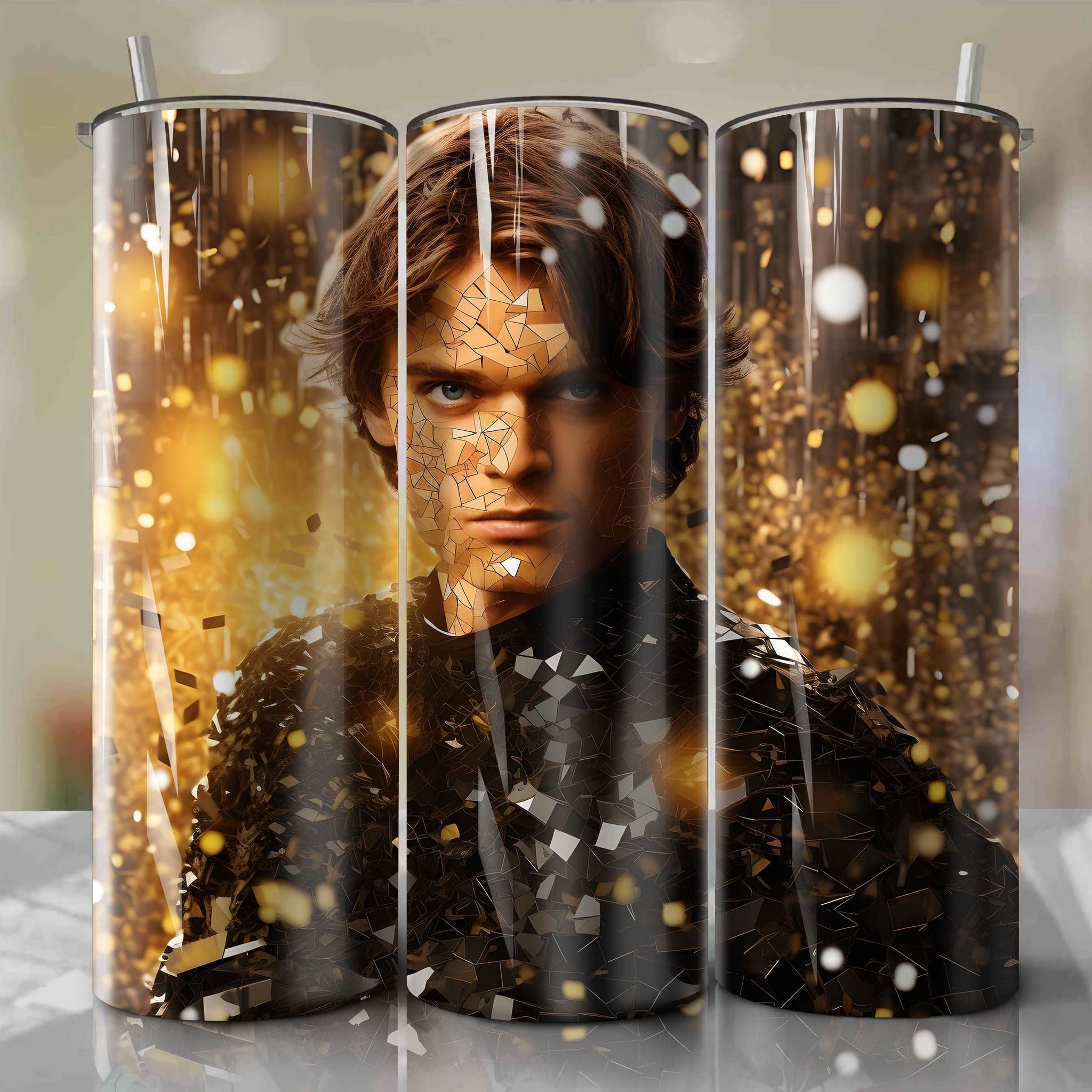 Anakin Skywalker | 3D Bling | Wrap PNG Skinny Tumbler 20oz | Sublimation | Digital Download