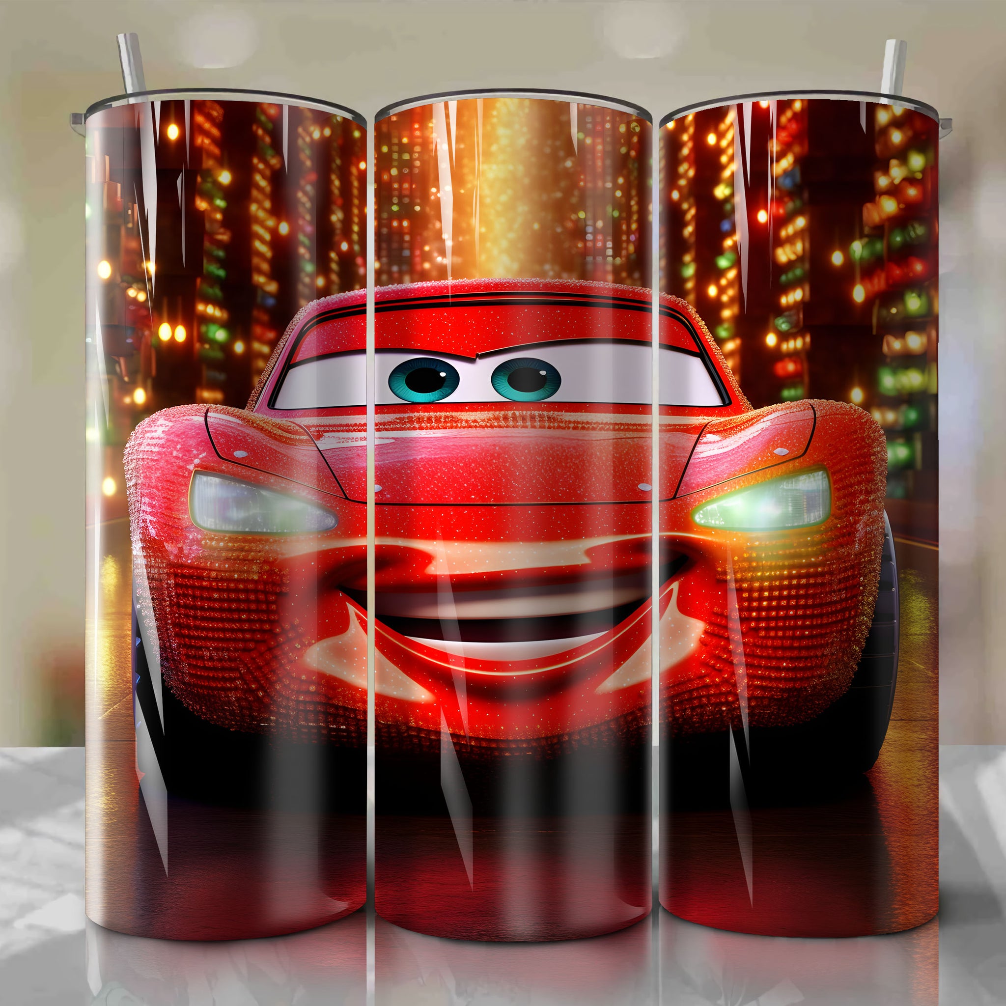 3D Race Car Cracked 20oz/30oz Skinny Tumbler