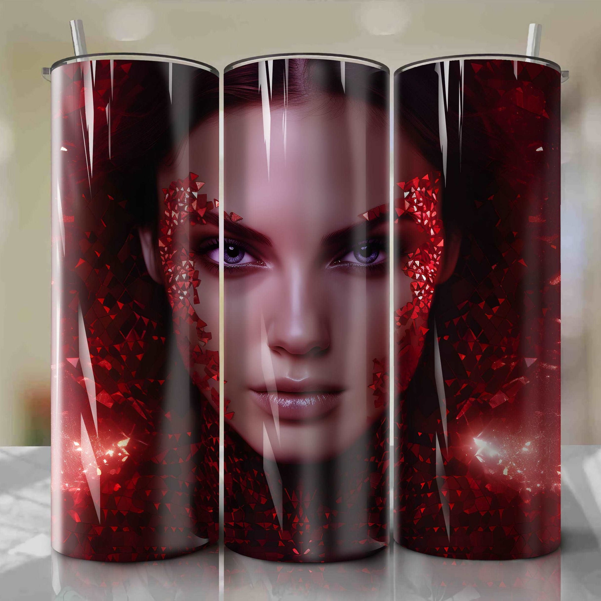 Scarlet Witch | 3D Bling | Wrap PNG Skinny Tumbler 20oz | Sublimation | Digital Download