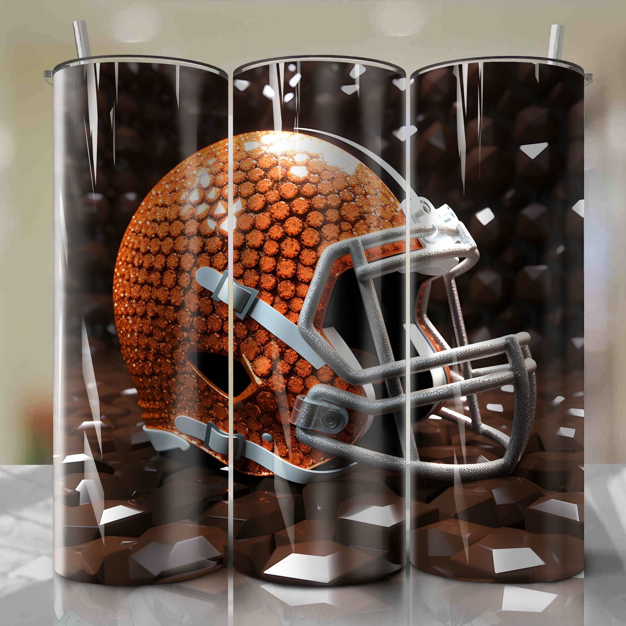 Cleveland Browns Football Logo | 3D Bling | Wrap PNG Skinny Tumbler 20oz | Sublimation | Digital Download