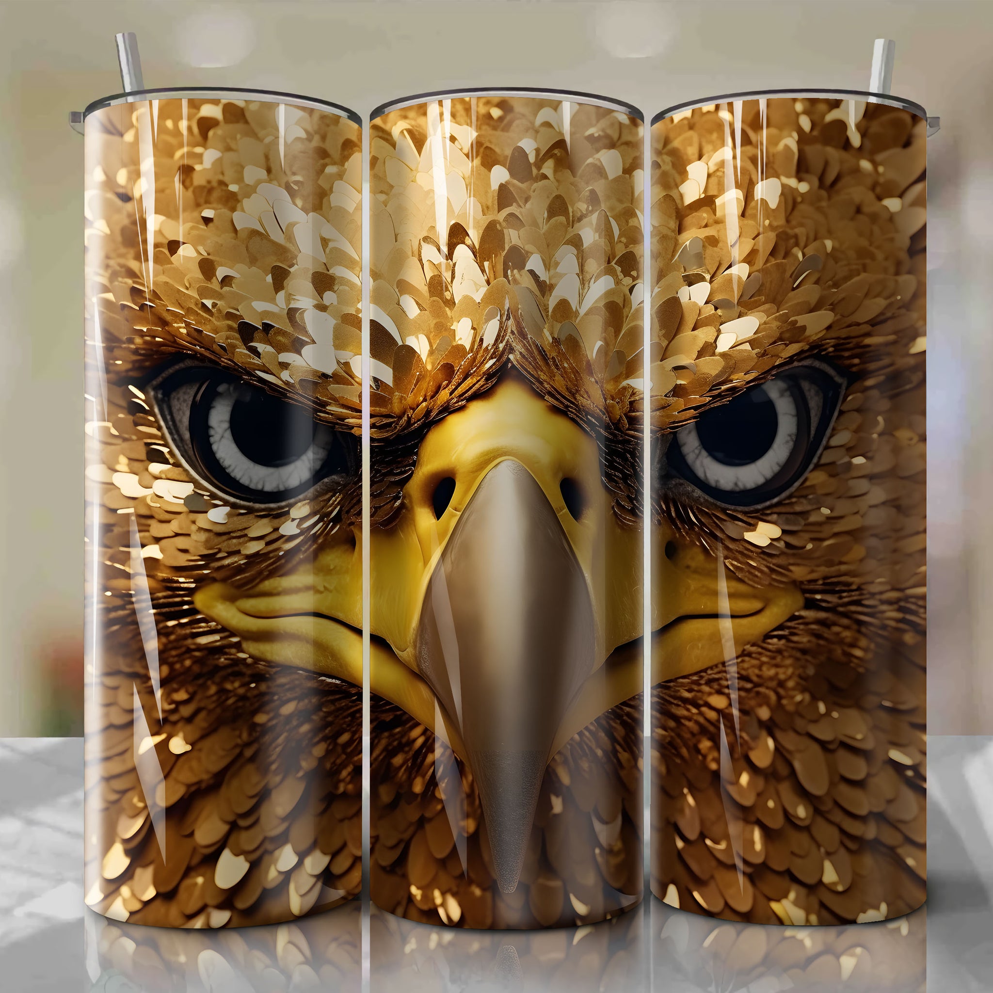 Falcon | 3D Bling | Wrap PNG Skinny Tumbler 20oz | Sublimation | Digital Download