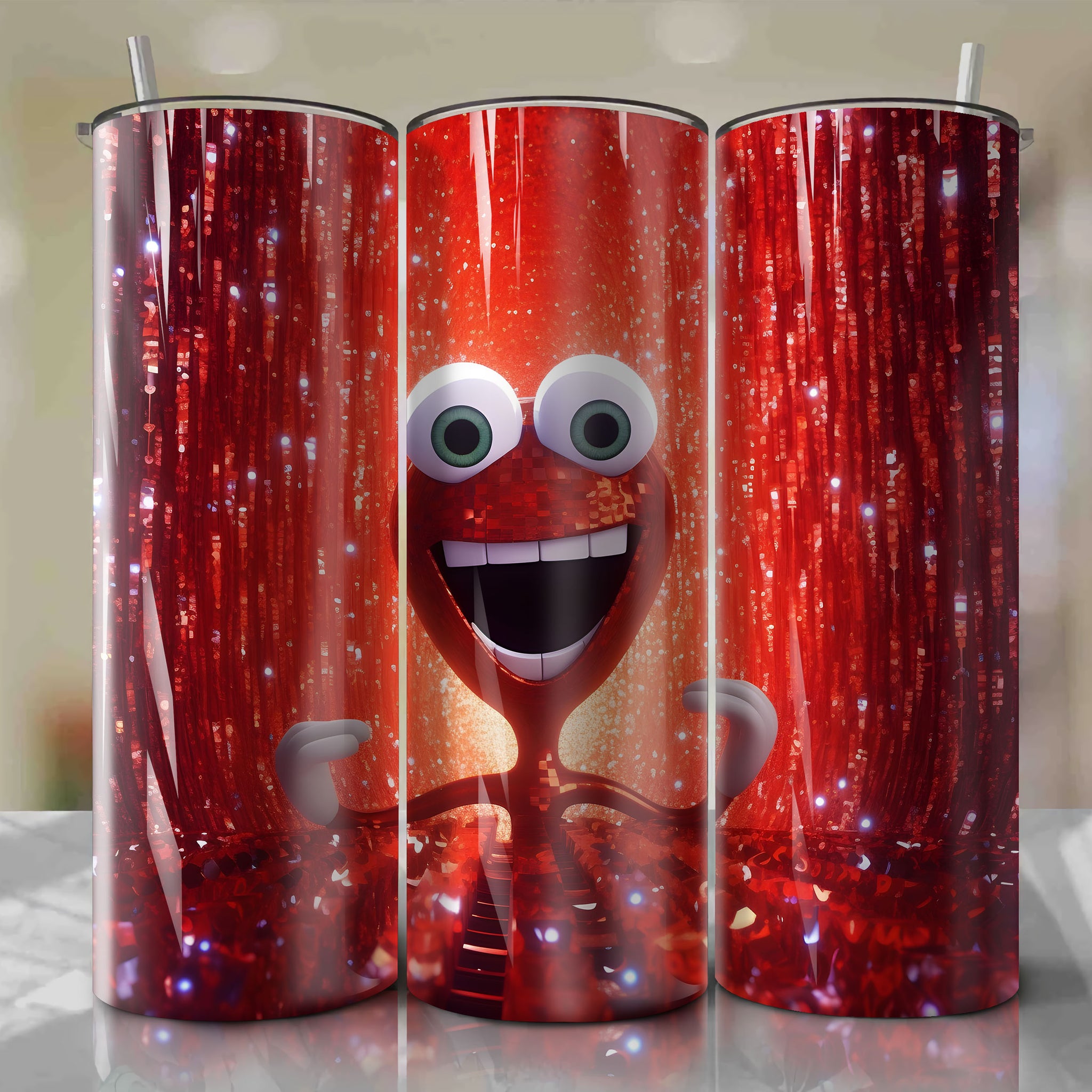 Forky | 3D Bling | Wrap PNG Skinny Tumbler 20oz | Sublimation | Digital Download