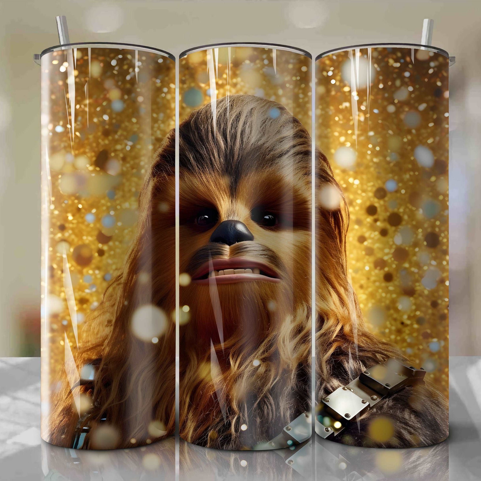 Chewbacca | 3D Bling | Wrap PNG Skinny Tumbler 20oz | Sublimation | Digital Download