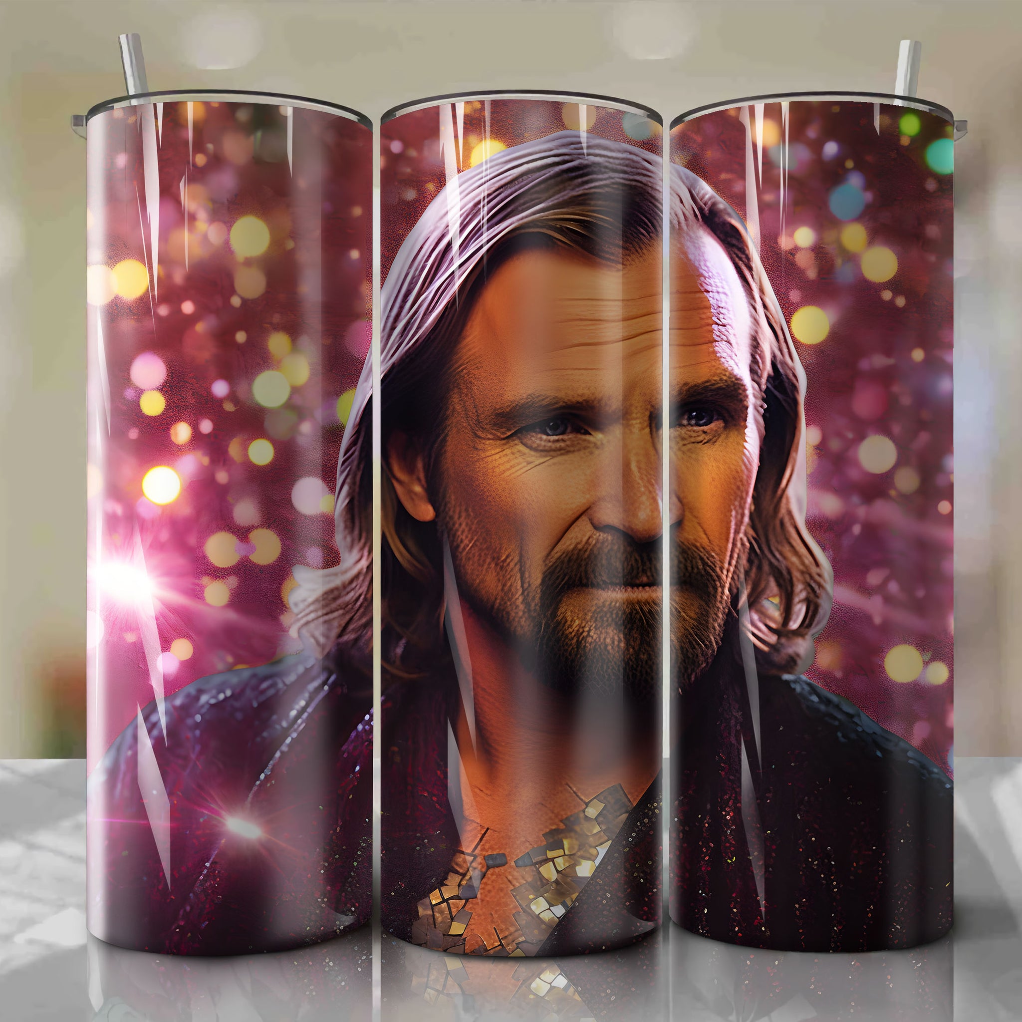 Qui-Gon Jinn | 3D Bling | Wrap PNG Skinny Tumbler 20oz | Sublimation | Digital Download