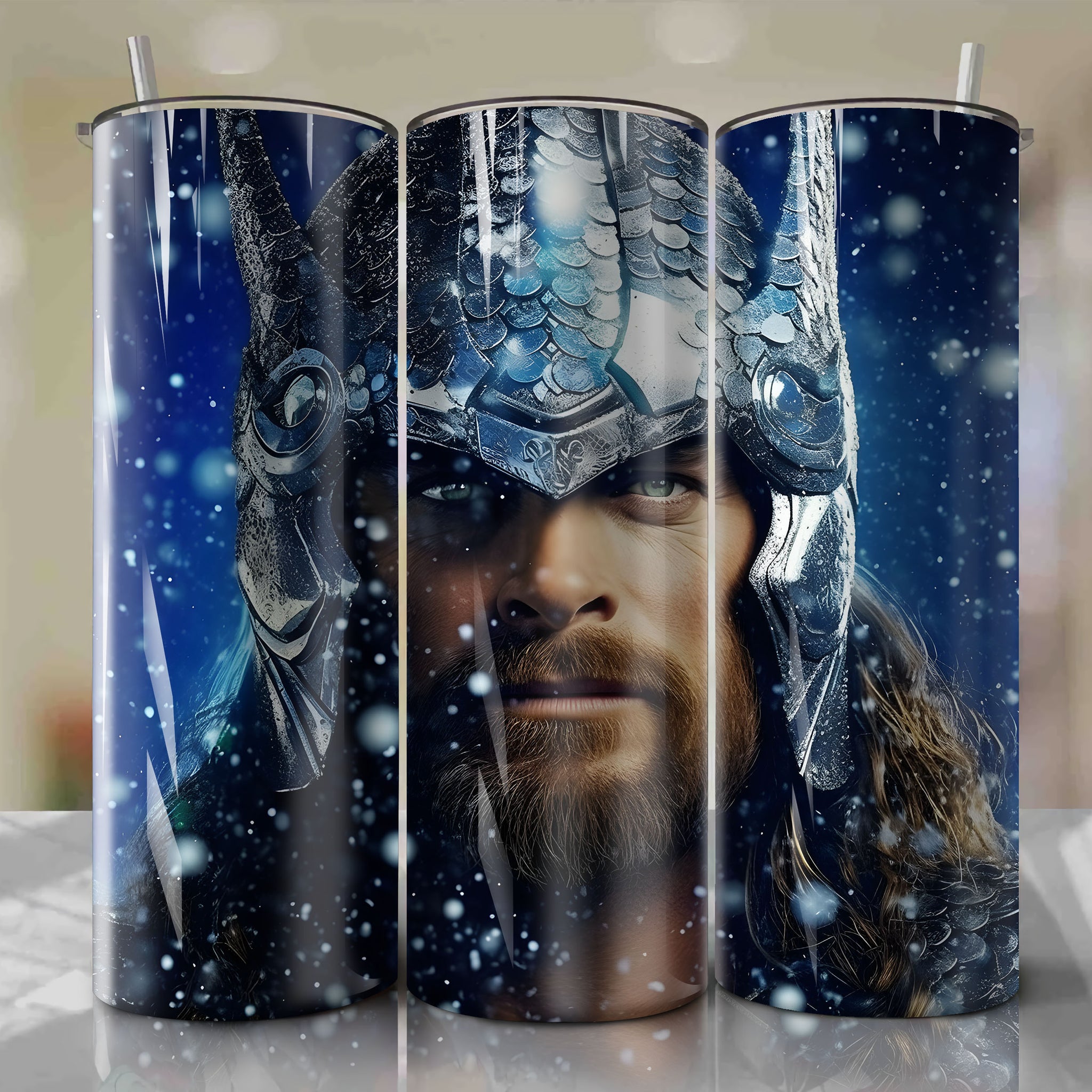 Thor | 3D Bling | Wrap PNG Skinny Tumbler 20oz | Sublimation | Digital Download