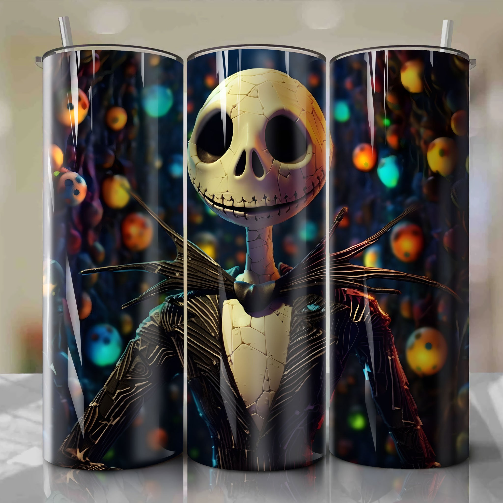 Jack_Skellingto | 3D Bling | Wrap PNG Skinny Tumbler 20oz | Sublimation | Digital Download