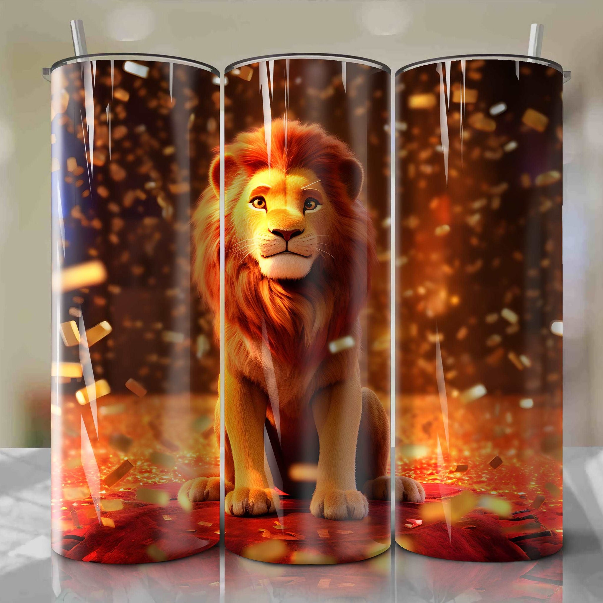 The Lion King - Simba | 3D Bling | Wrap PNG Skinny Tumbler 20oz | Sublimation | Digital Download