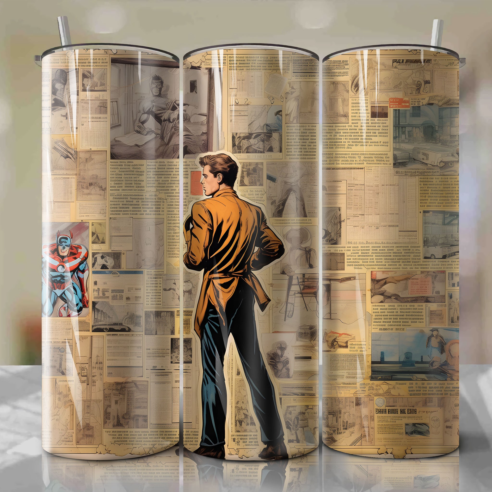 Dr. Dawson | Newspaper | Wrap PNG Skinny Tumbler 20oz | Sublimation | Digital Download