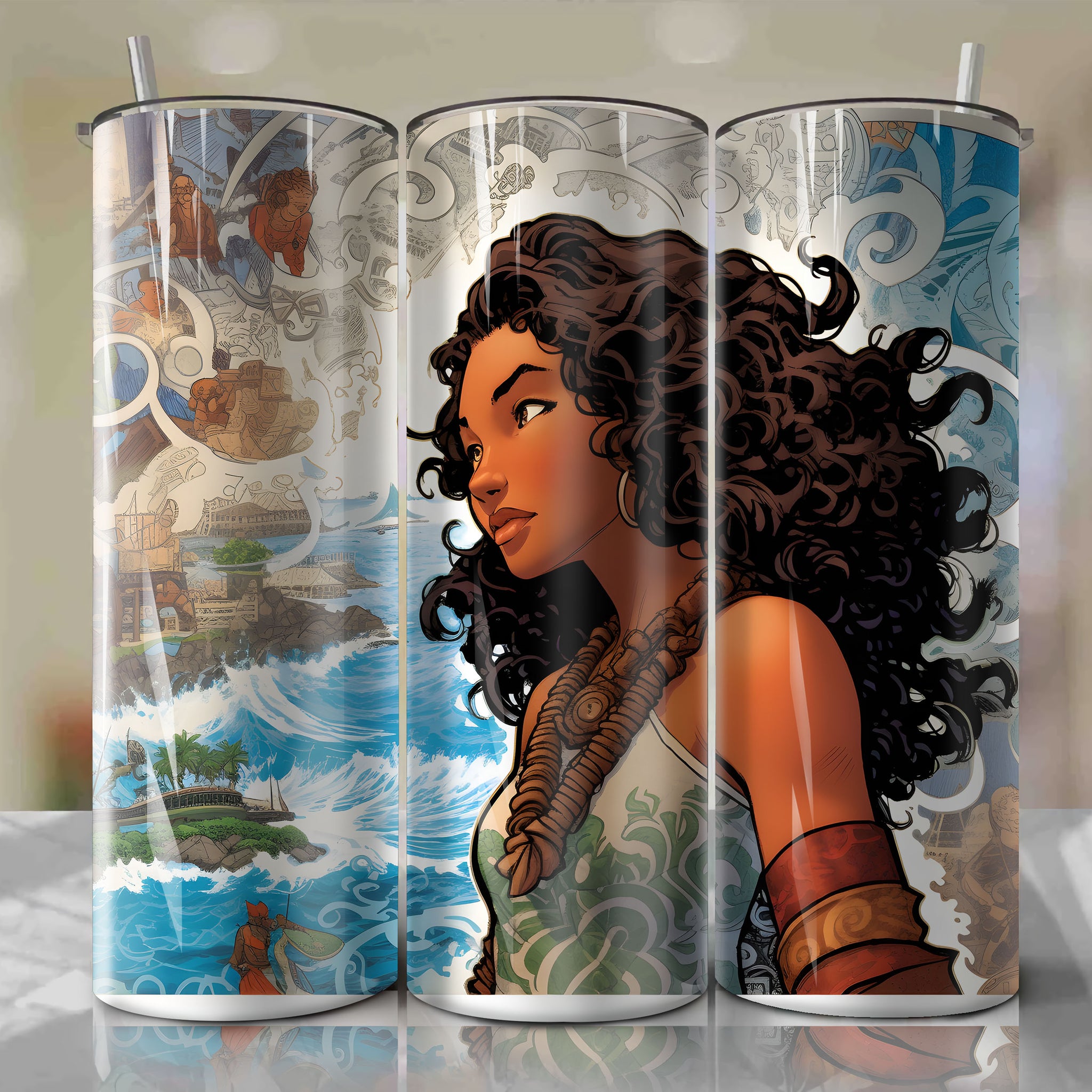 Moana | Newspaper | Wrap PNG Skinny Tumbler 20oz | Sublimation | Digital Download