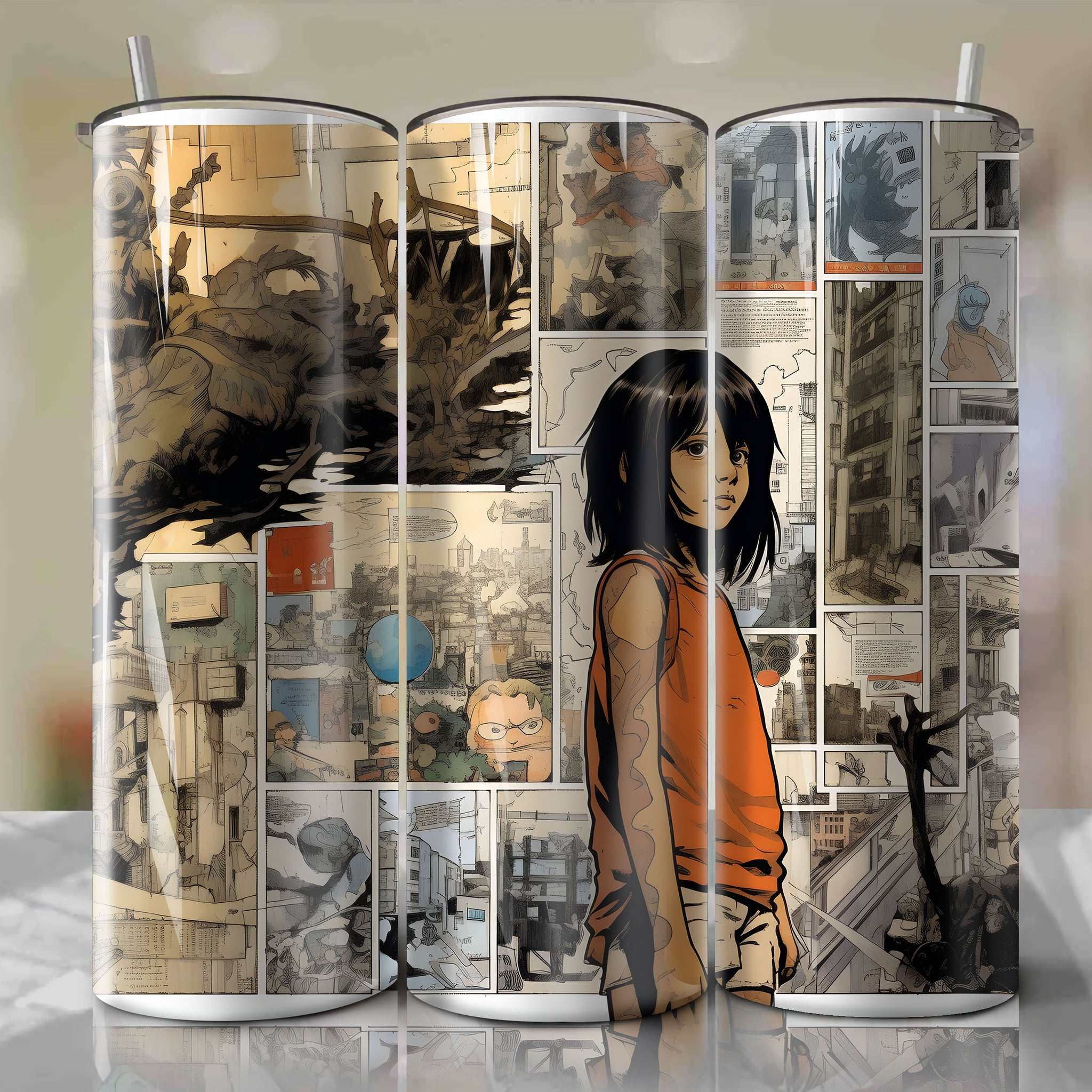 Mowgli | Newspaper | Wrap PNG Skinny Tumbler 20oz | Sublimation | Digital Download