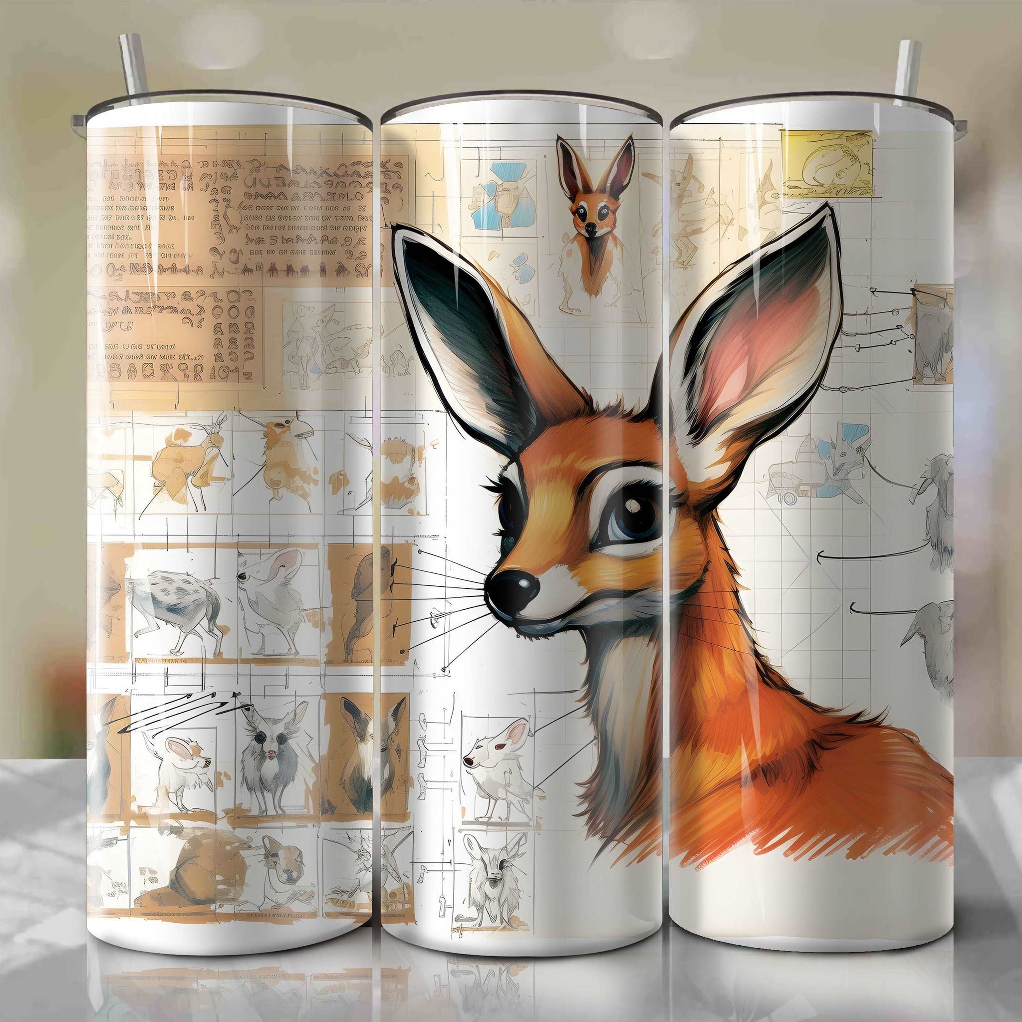 Bambi | Newspaper | Wrap PNG Skinny Tumbler 20oz | Sublimation | Digital Download