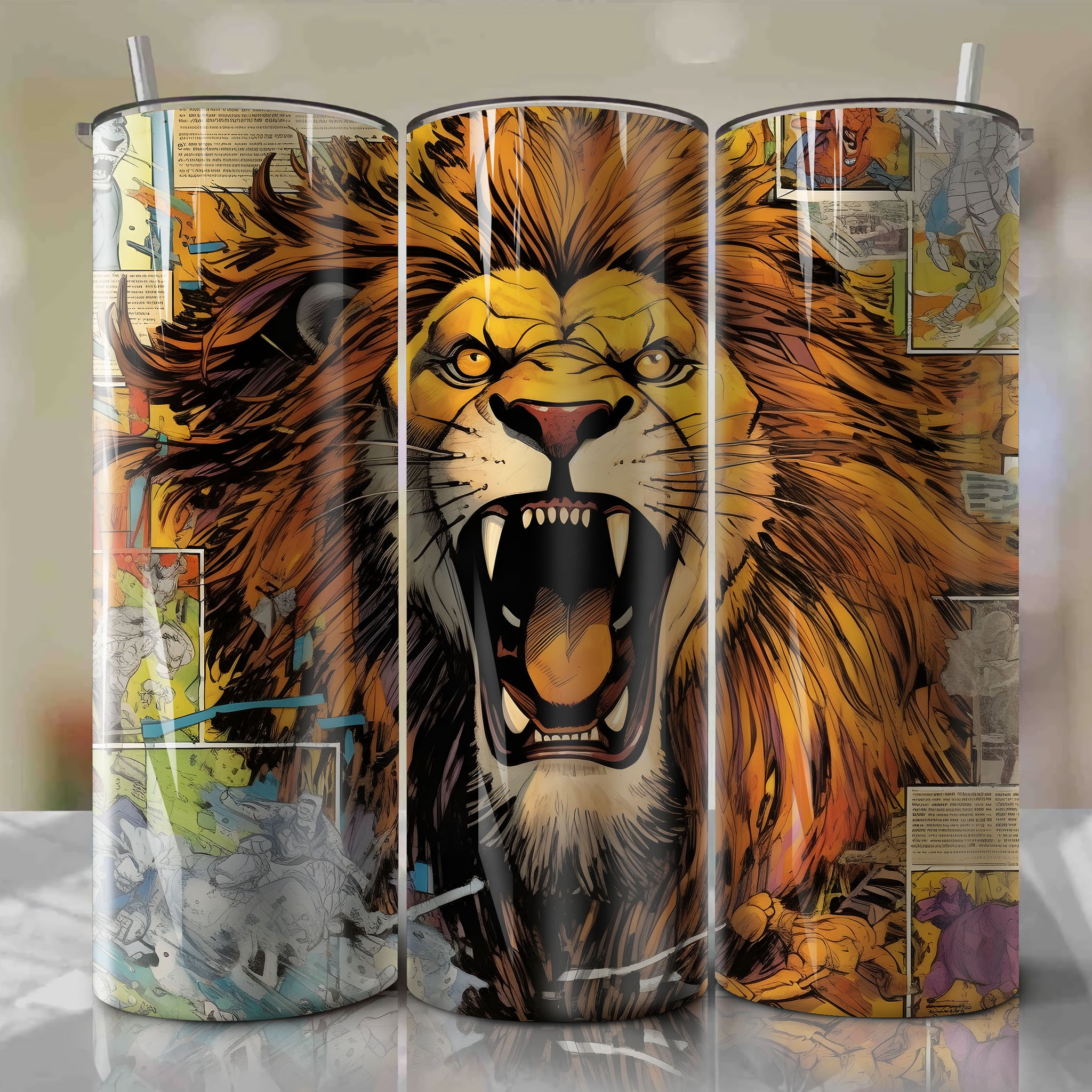 Mufasa | Newspaper | Wrap PNG Skinny Tumbler 20oz | Sublimation | Digital Download