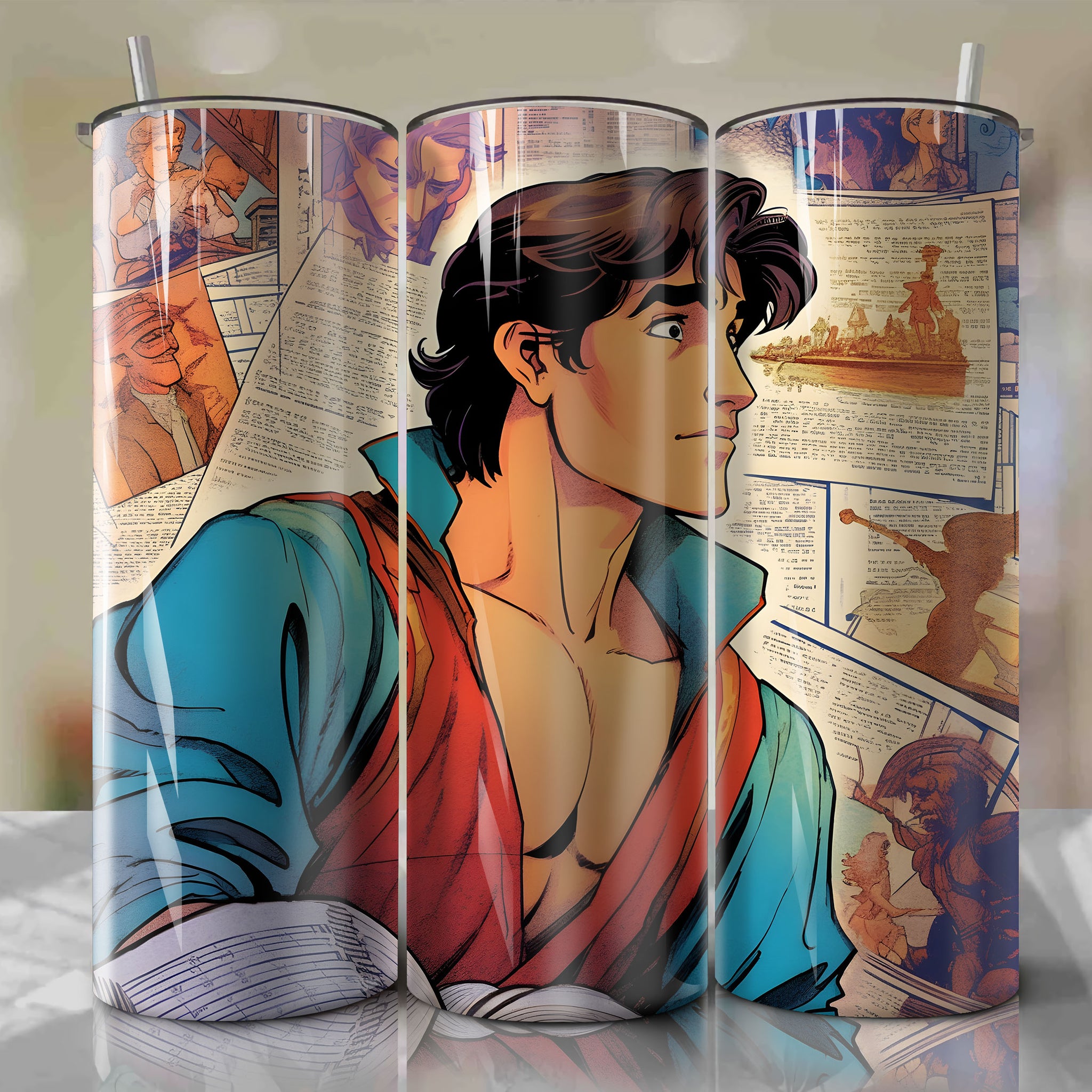 Prince Eric | Newspaper | Wrap PNG Skinny Tumbler 20oz | Sublimation | Digital Download