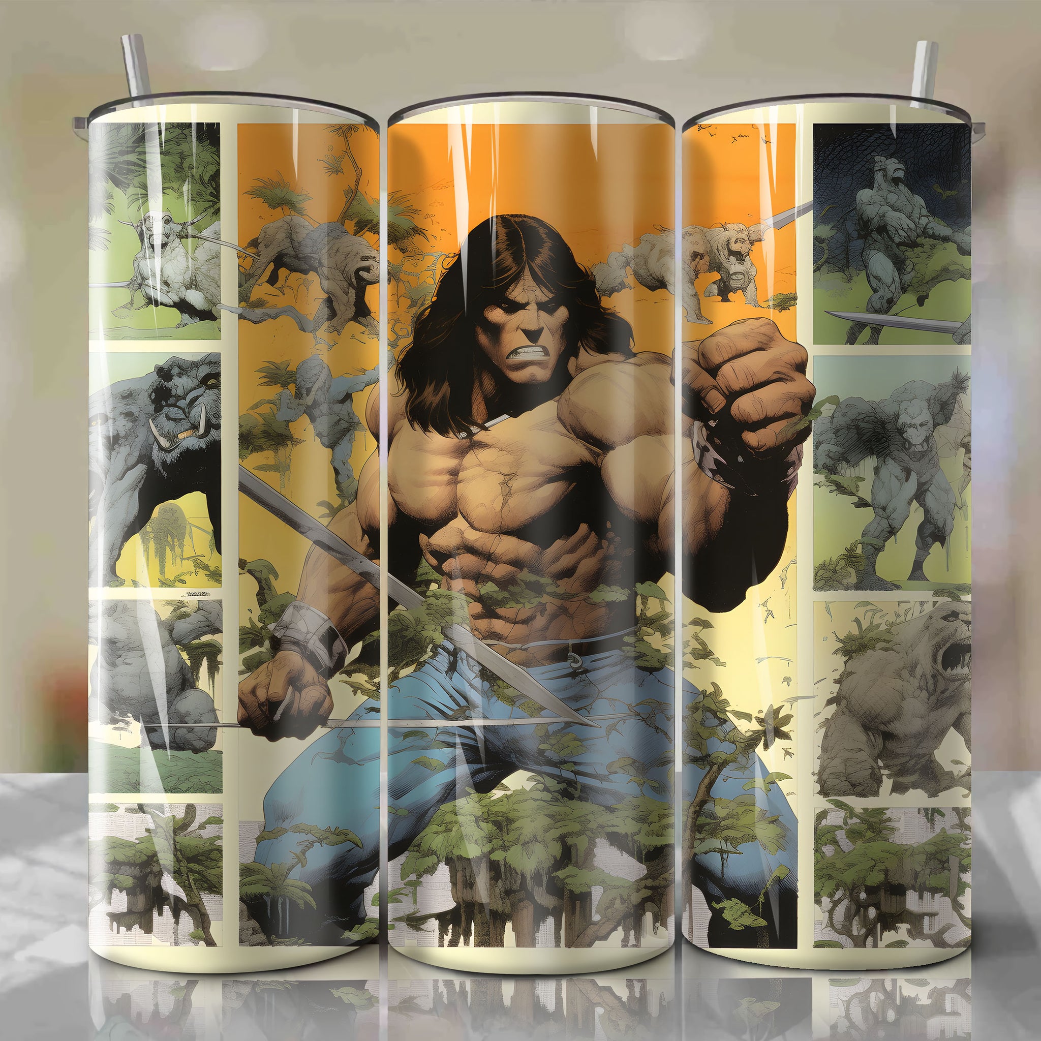 Tarzan | Newspaper | Wrap PNG Skinny Tumbler 20oz | Sublimation | Digital Download