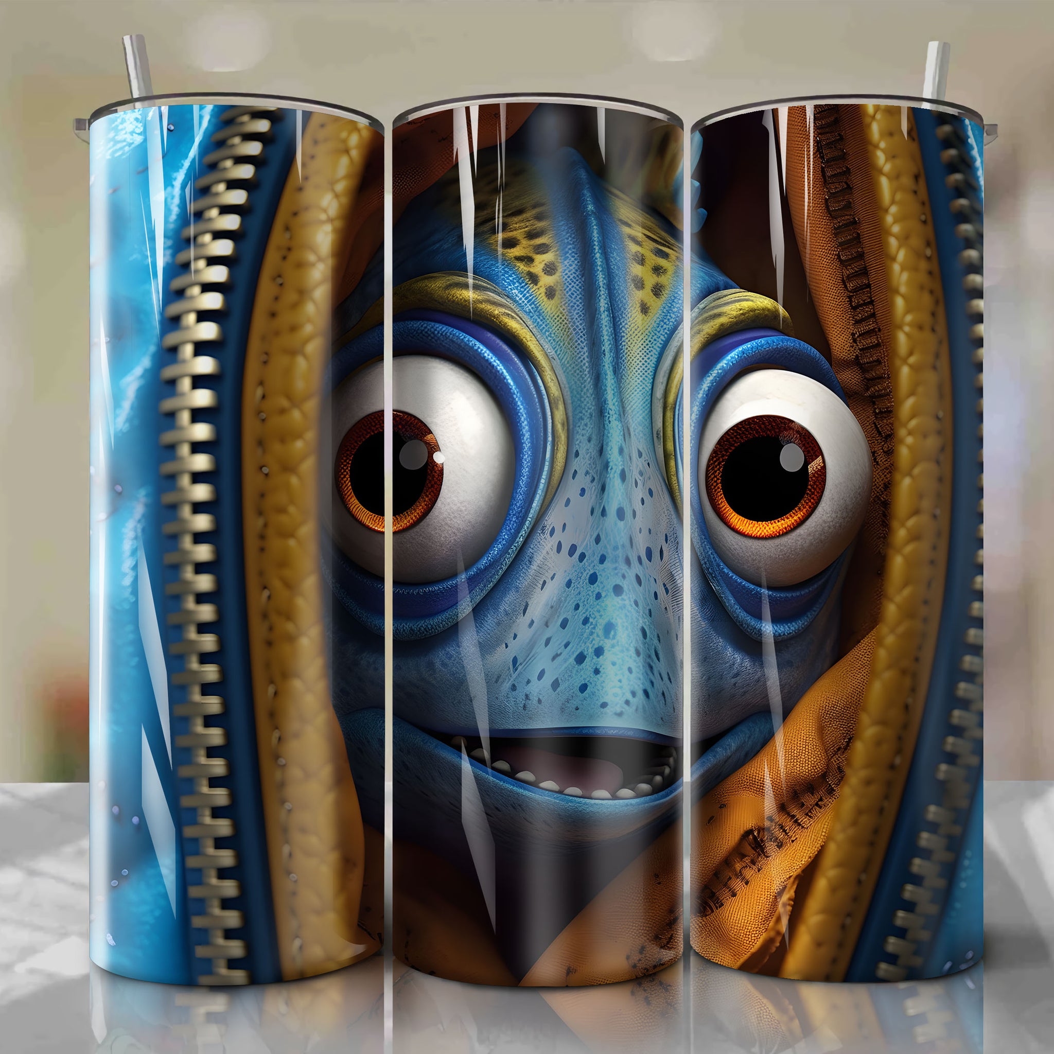 Dory | 3D Zipper | Wrap PNG Skinny Tumbler 20oz | Sublimation | Digital Download