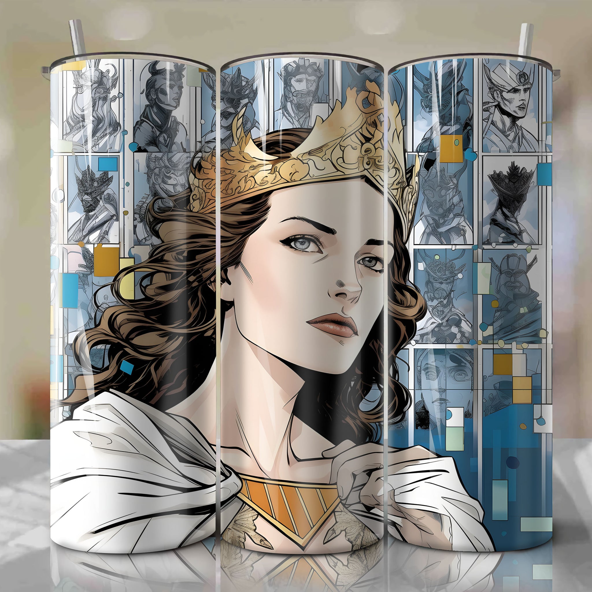 Queen Elinor | Newspaper | Wrap PNG Skinny Tumbler 20oz | Sublimation | Digital Download