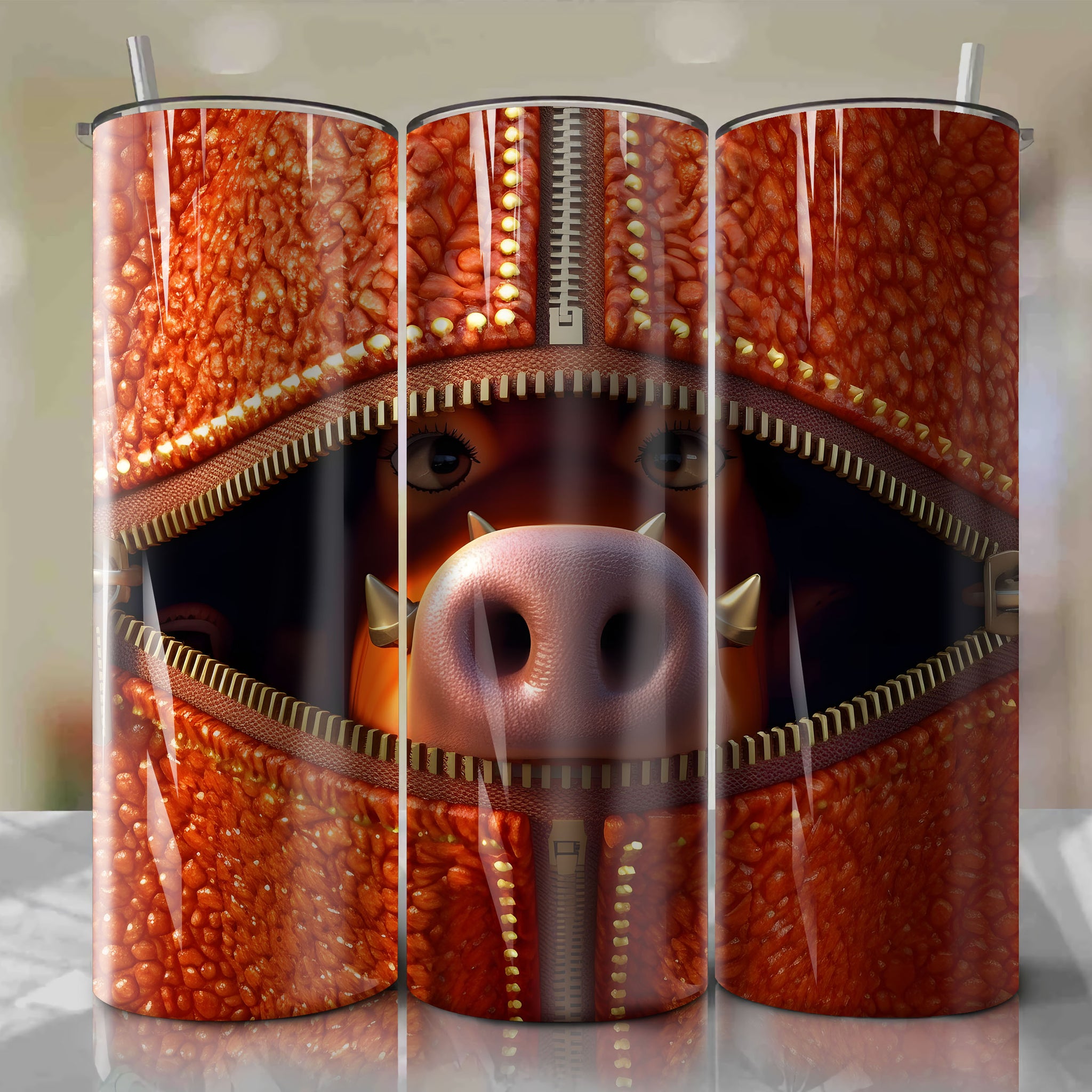 Pumbaa | 3D Zipper | Wrap PNG Skinny Tumbler 20oz | Sublimation | Digital Download