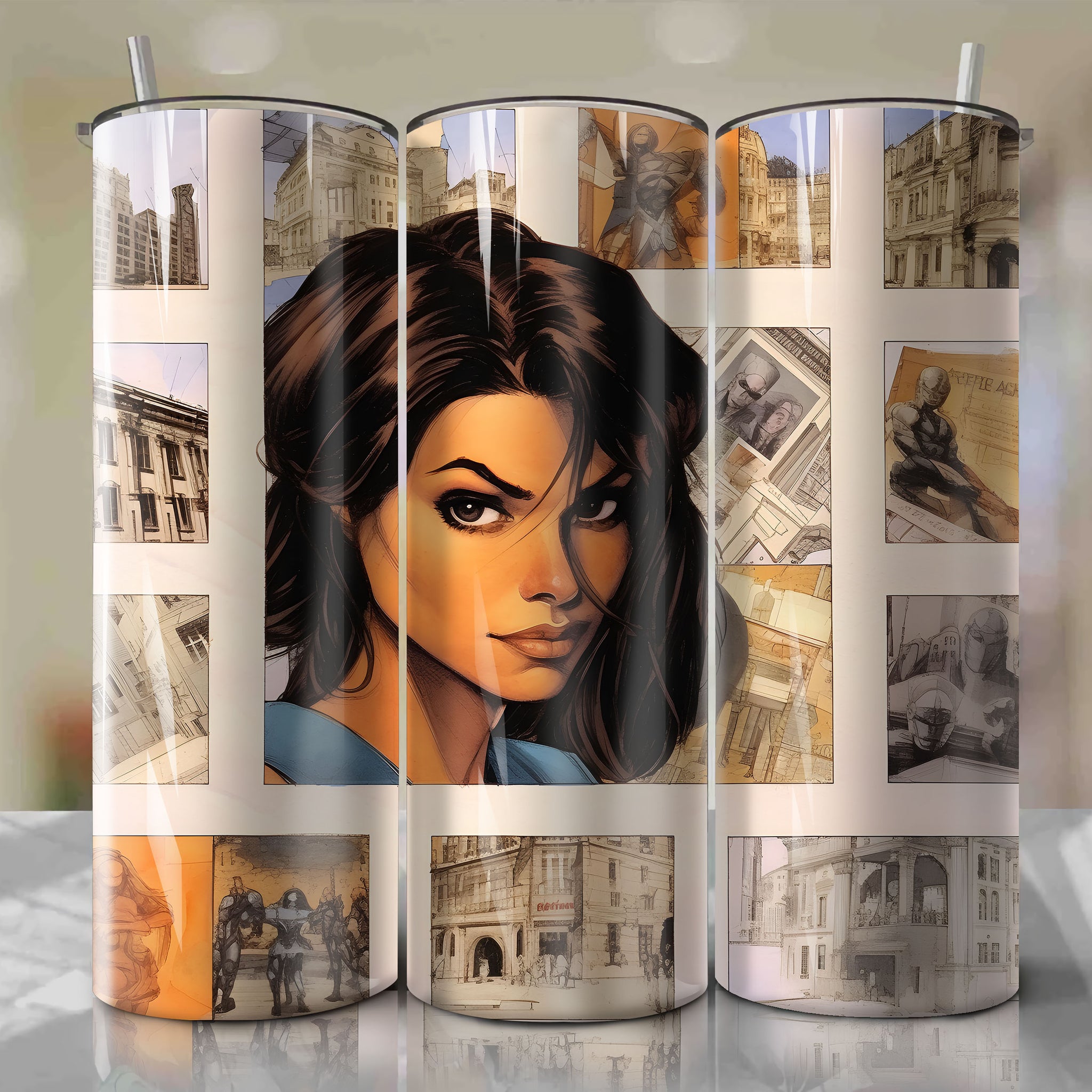 Esmeralda | Newspaper | Wrap PNG Skinny Tumbler 20oz | Sublimation | Digital Download