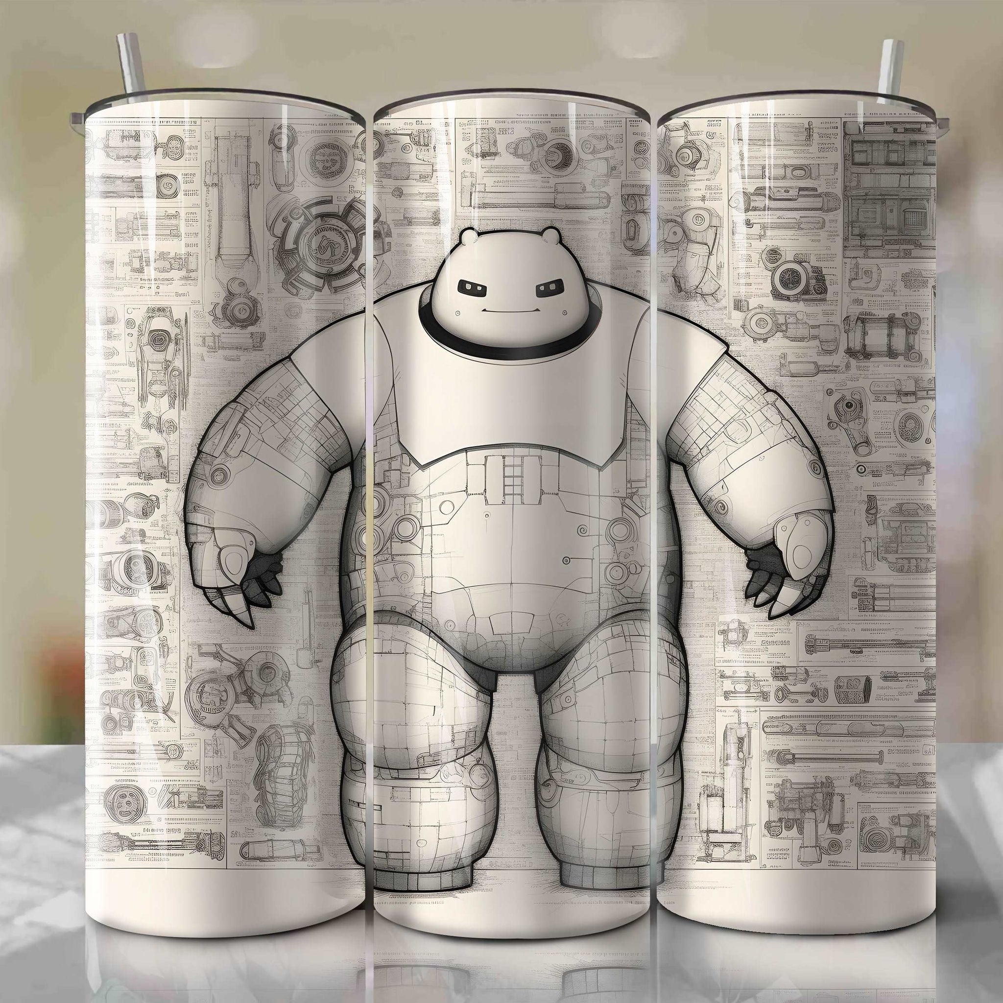 Baymax | Newspaper | Wrap PNG Skinny Tumbler 20oz | Sublimation | Digital Download