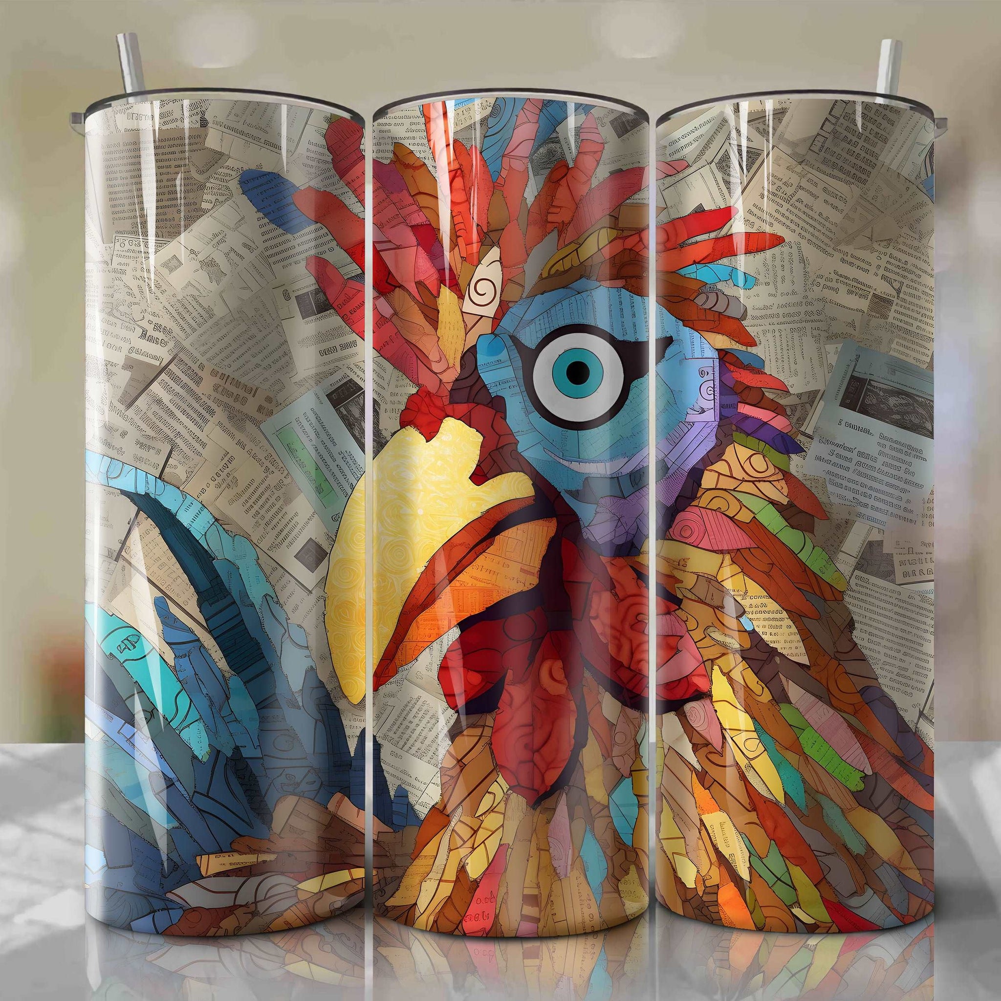 Heihei cartoon | Newspaper | Wrap PNG Skinny Tumbler 20oz | Sublimation | Digital Download