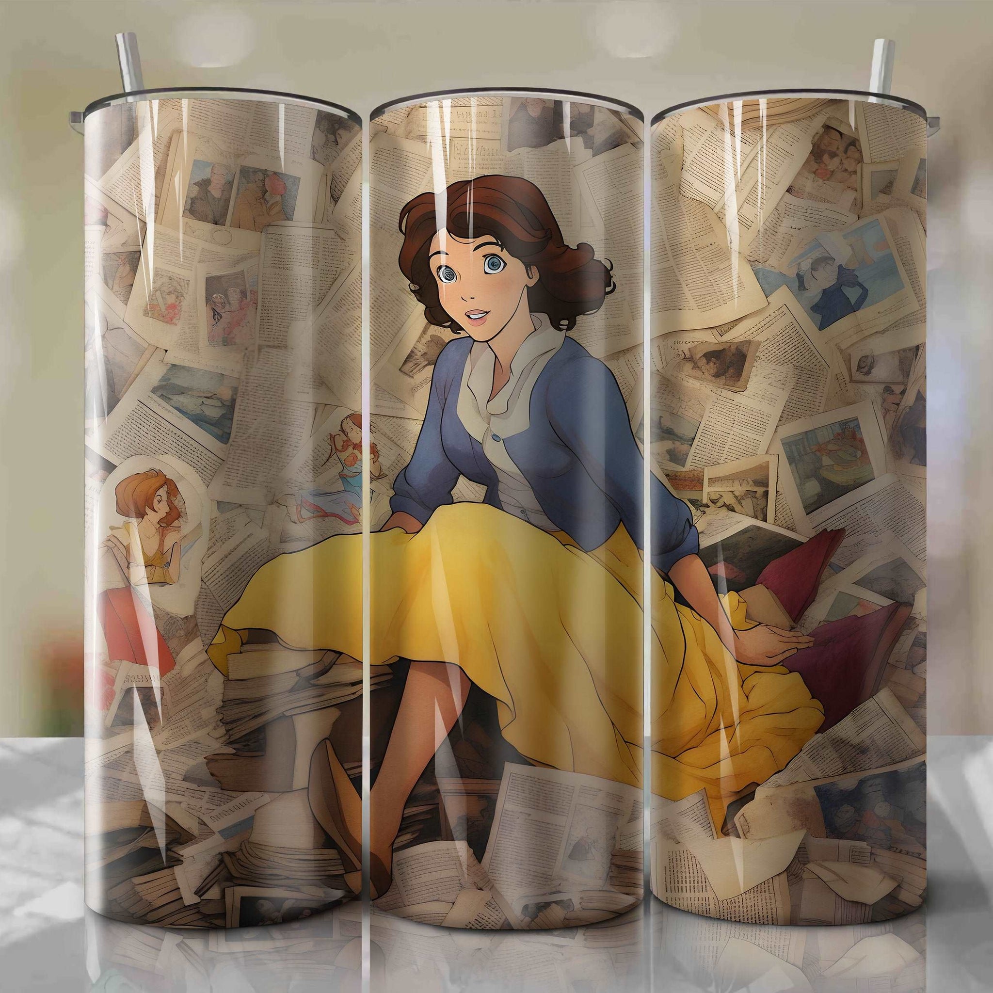 Jane Porter cartoon | Newspaper | Wrap PNG Skinny Tumbler 20oz | Sublimation | Digital Download