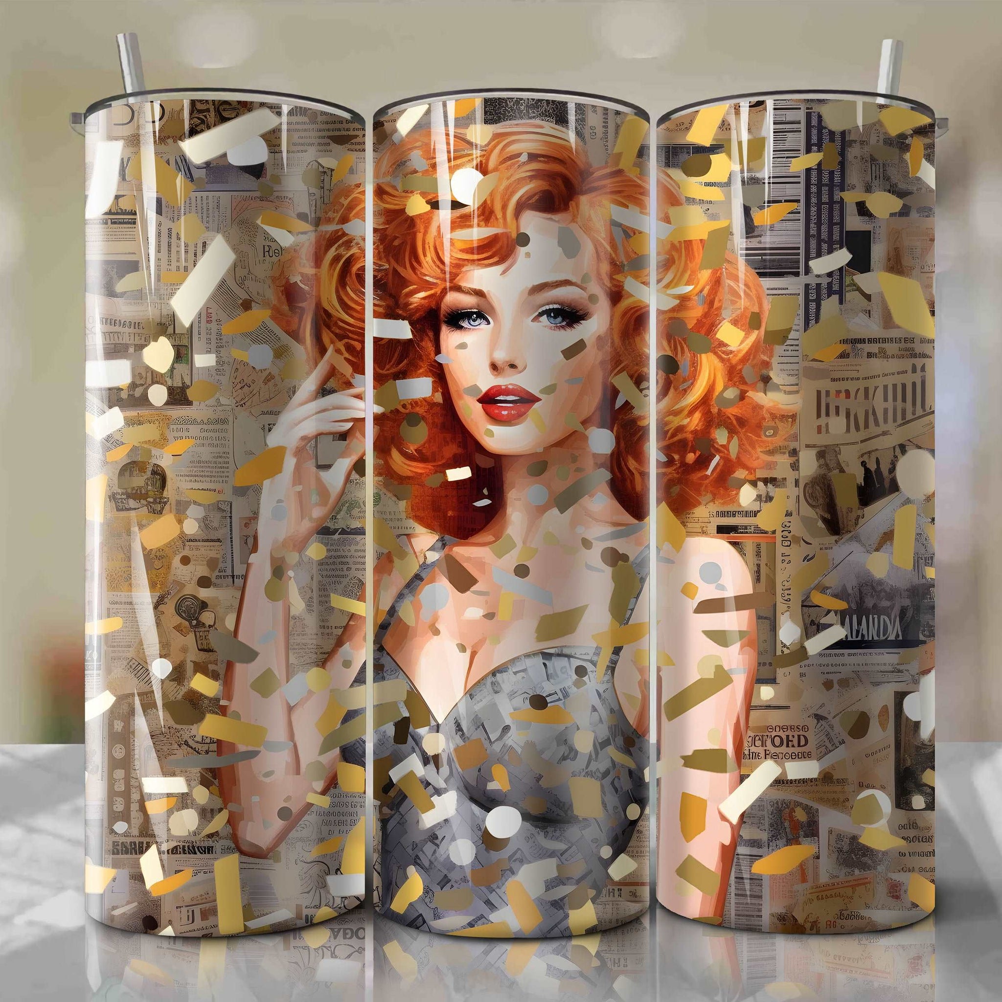 EVE cartoon | Newspaper | Wrap PNG Skinny Tumbler 20oz | Sublimation | Digital Download