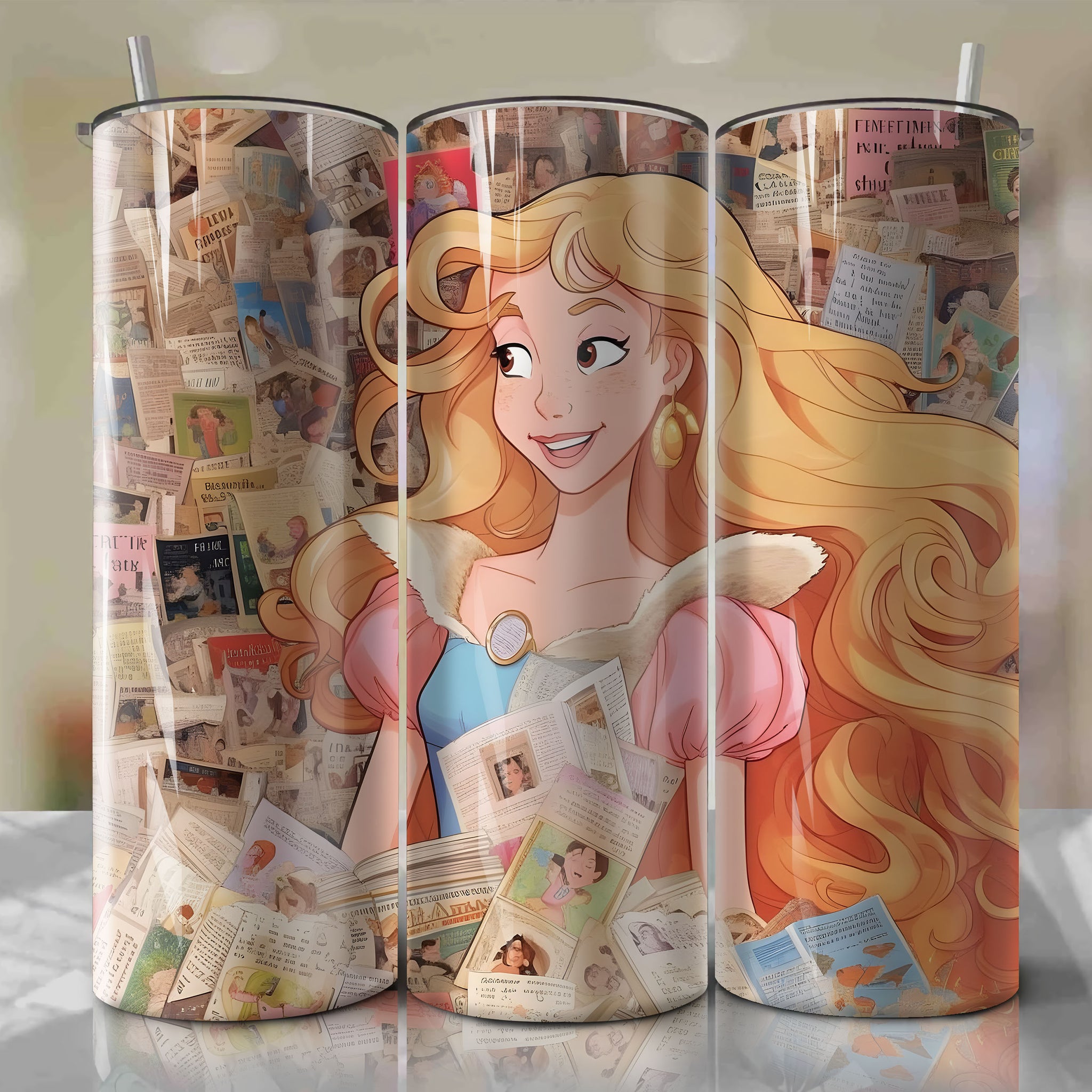 Princess Eilonwy cartoon | Newspaper | Wrap PNG Skinny Tumbler 20oz | Sublimation | Digital Download