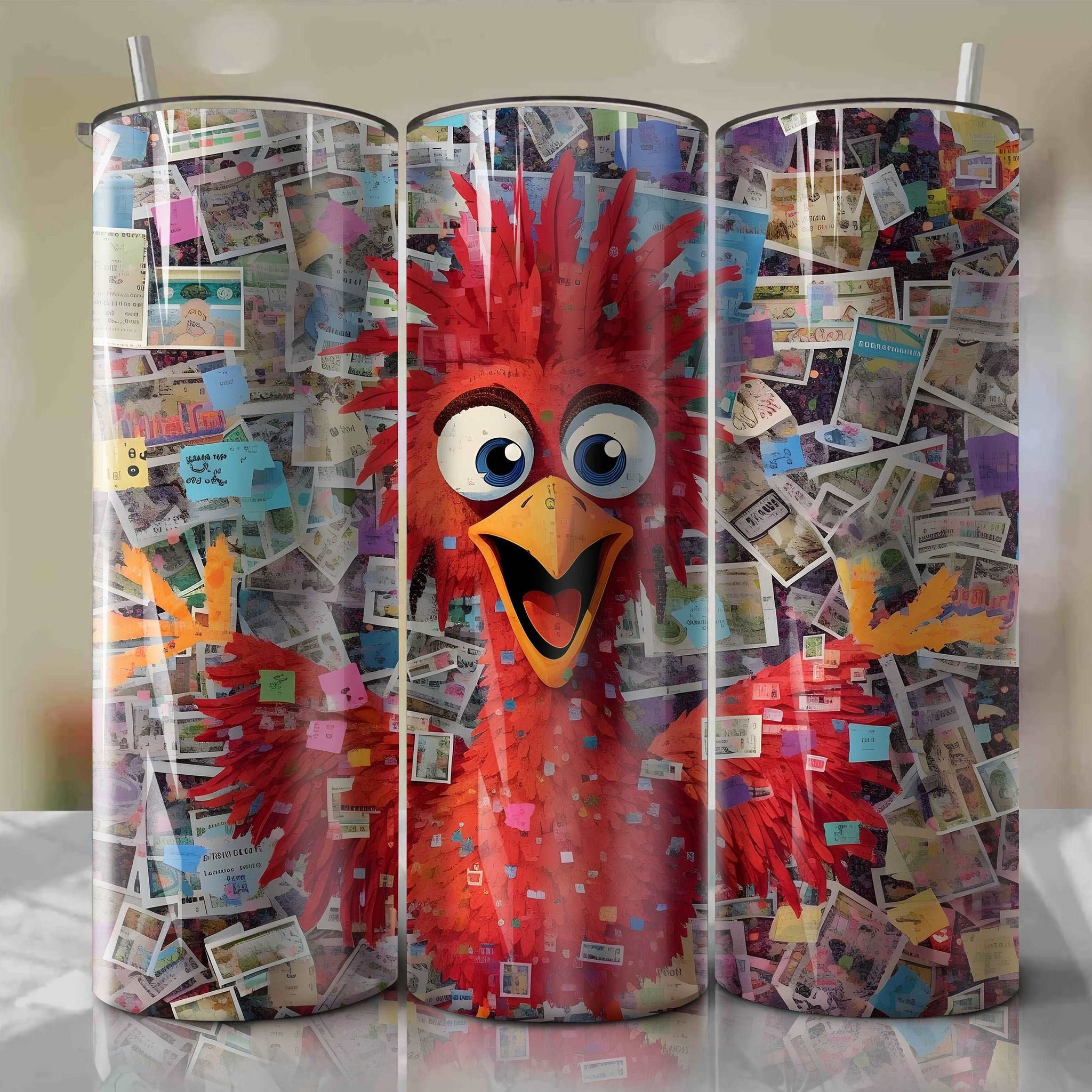 Heihei cartoon | Newspaper | Wrap PNG Skinny Tumbler 20oz | Sublimation | Digital Download