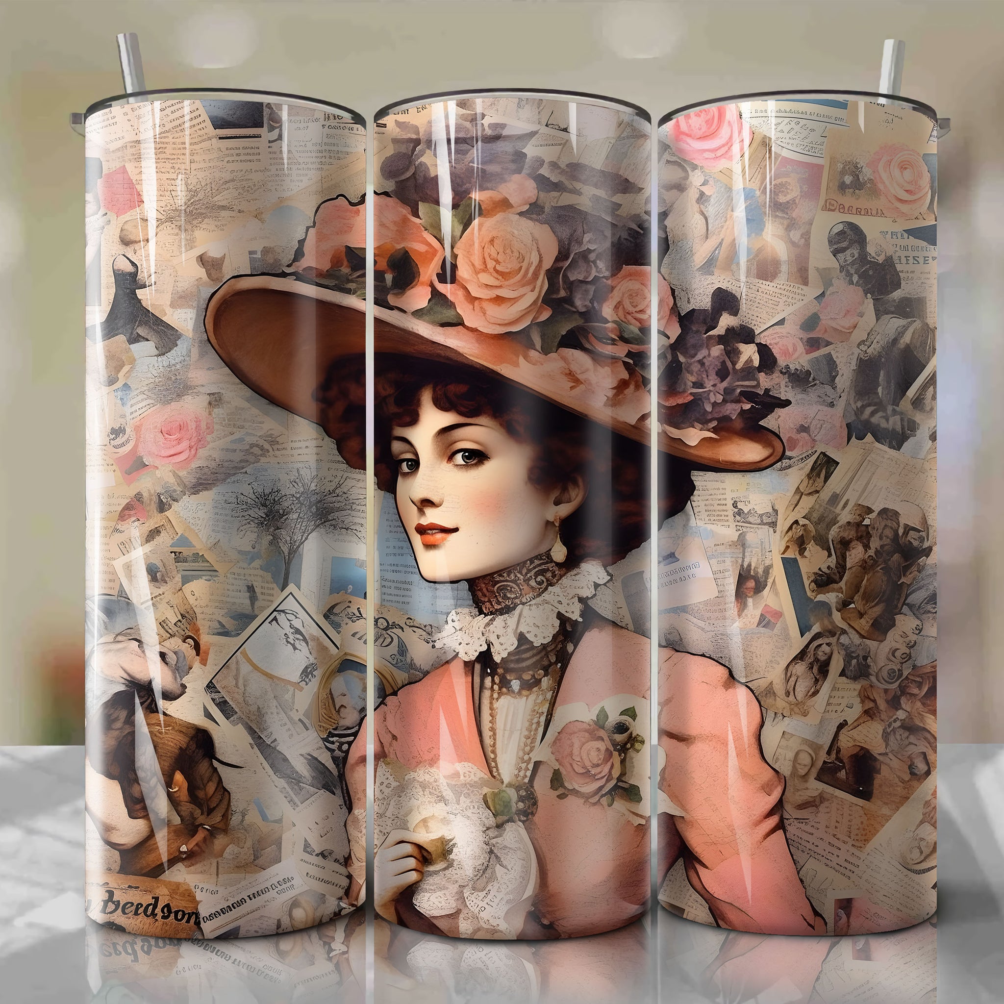 Colette cartoon | Newspaper | Wrap PNG Skinny Tumbler 20oz | Sublimation | Digital Download