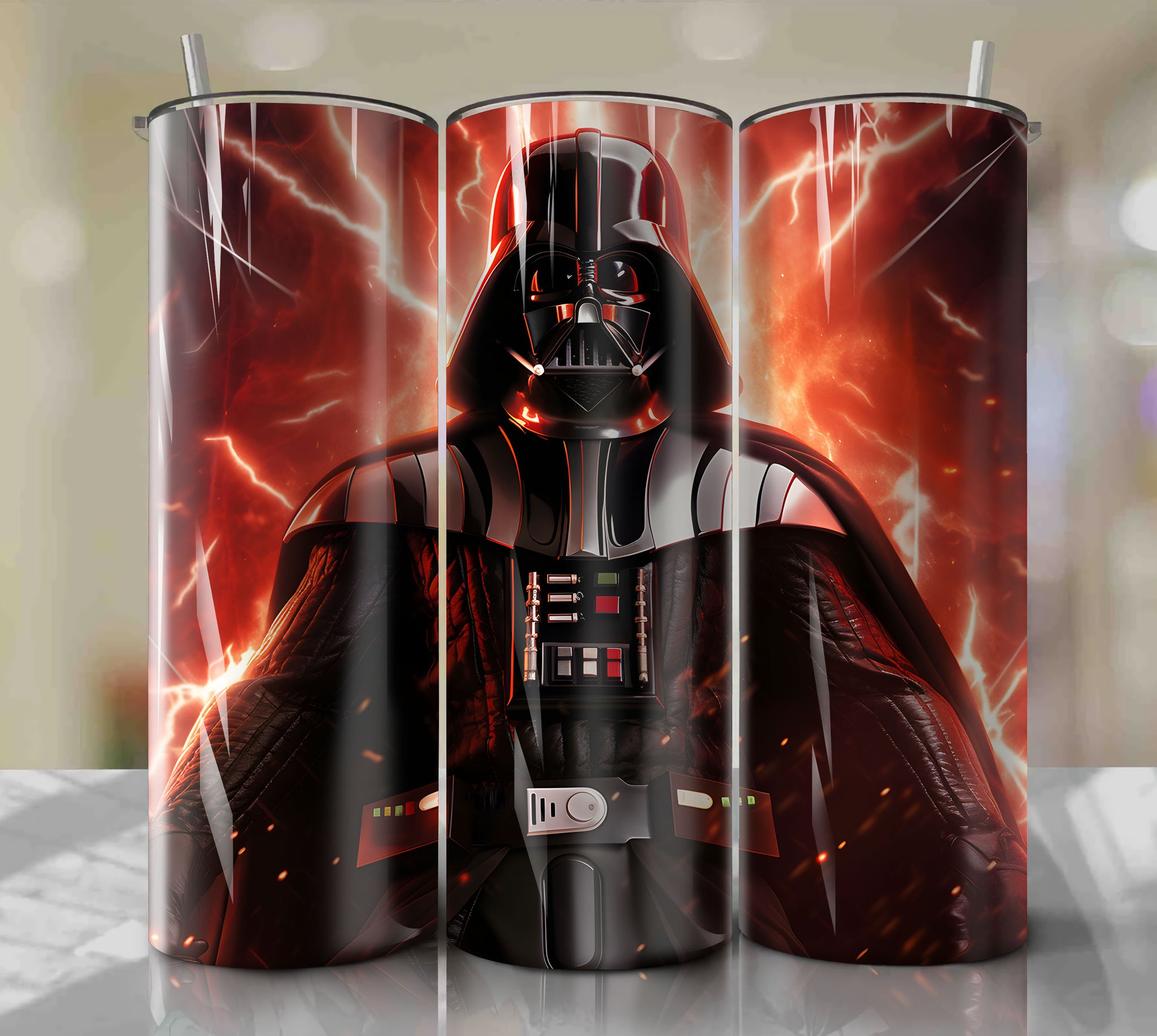 Unique Darth Vader Inspired Skinny Tumbler - 20oz Wrap PNG