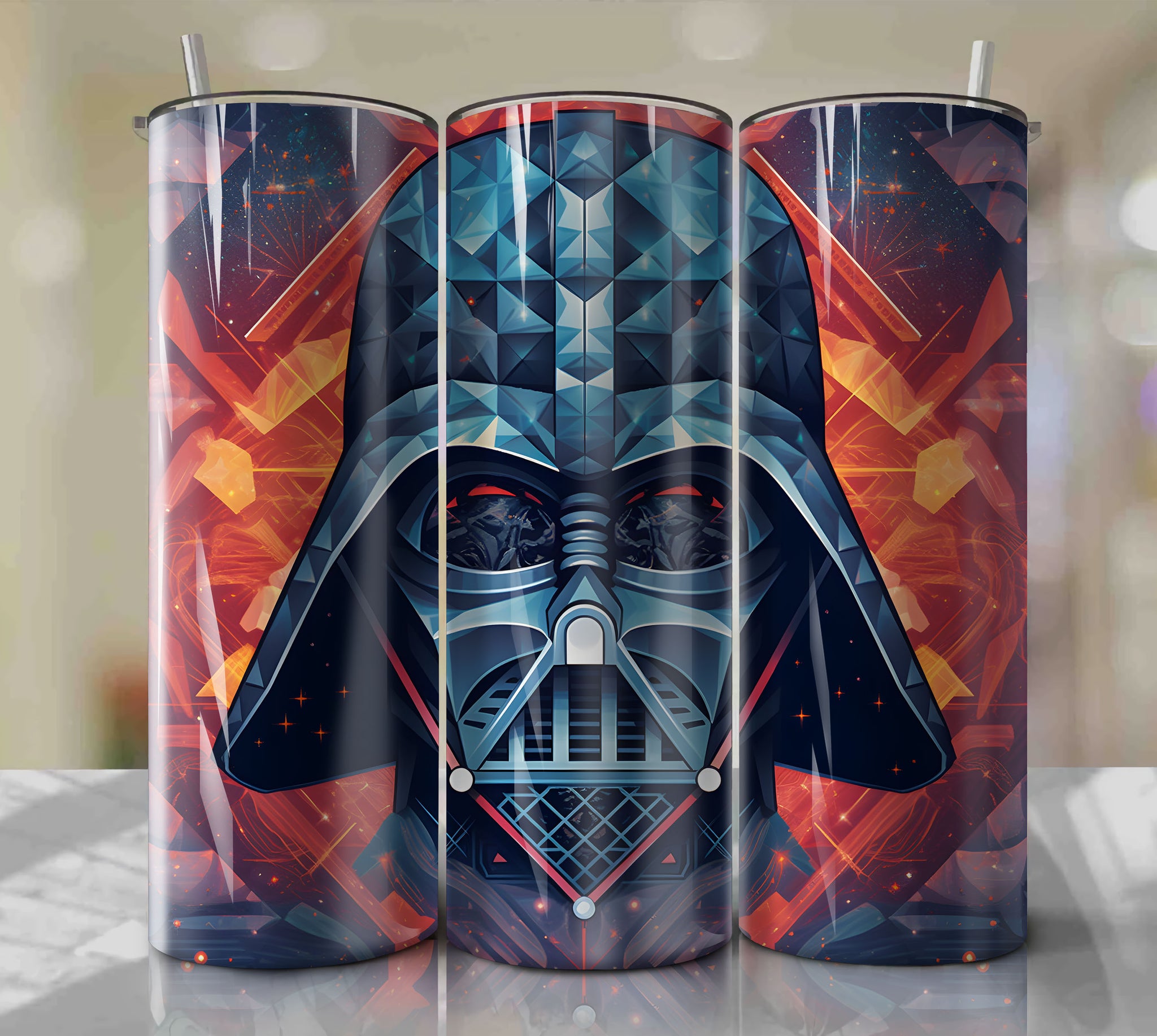 Exclusive Darth Vader Star Wars Skinny Tumbler - 20oz Wrap PNG