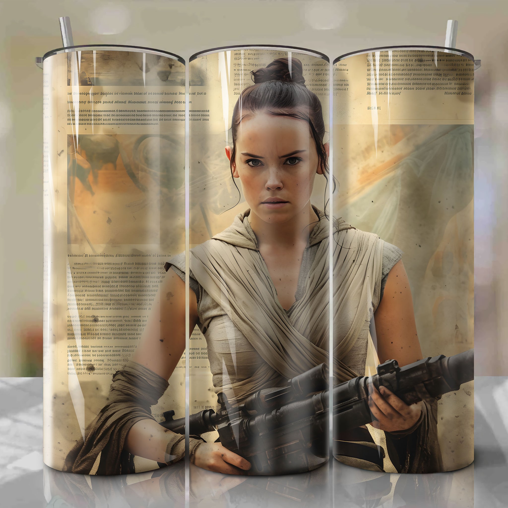 Rey cartoon | Newspaper | Wrap PNG Skinny Tumbler 20oz | Sublimation | Digital Download