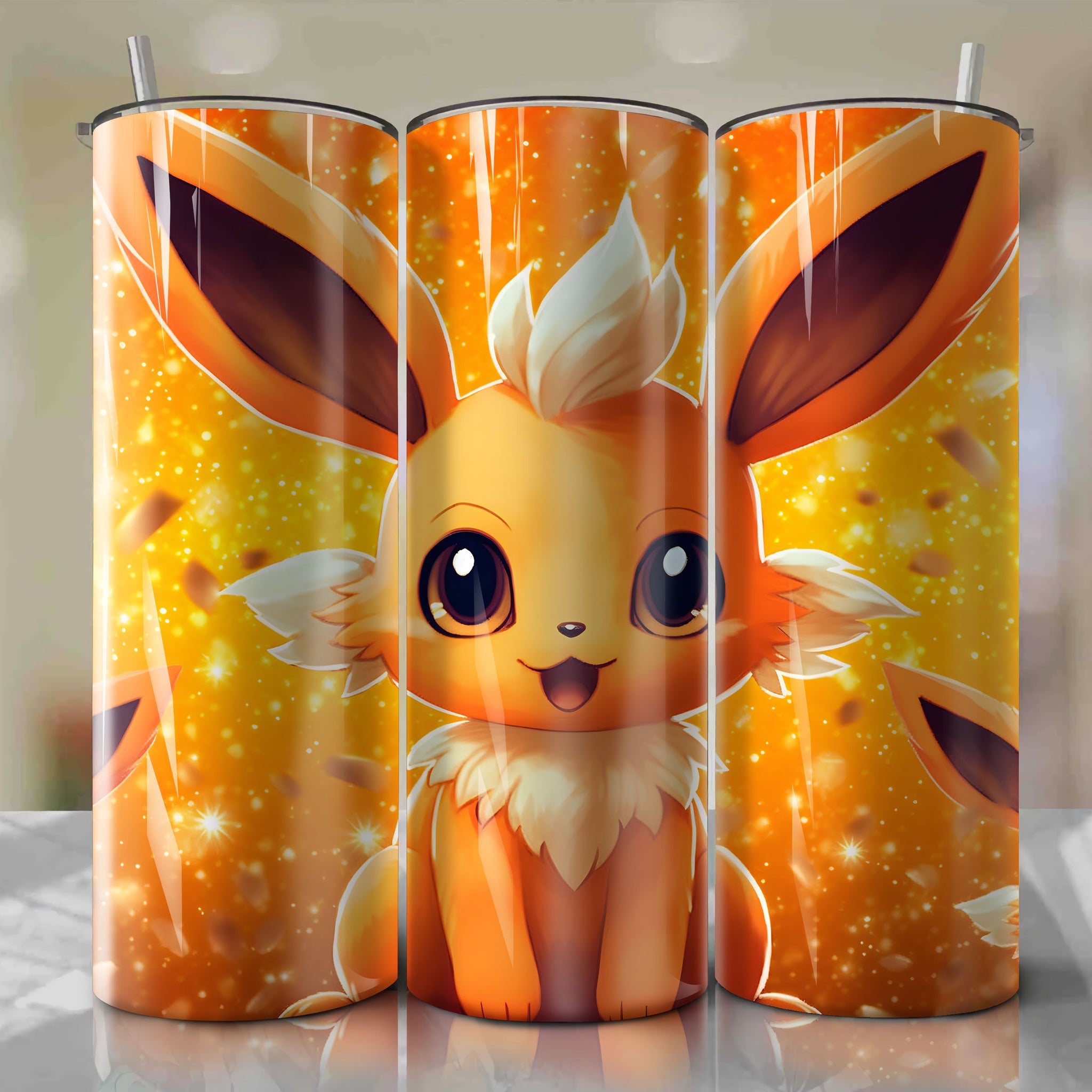 Flareon cartoon | Newspaper | Wrap PNG Skinny Tumbler 20oz | Sublimation | Digital Download