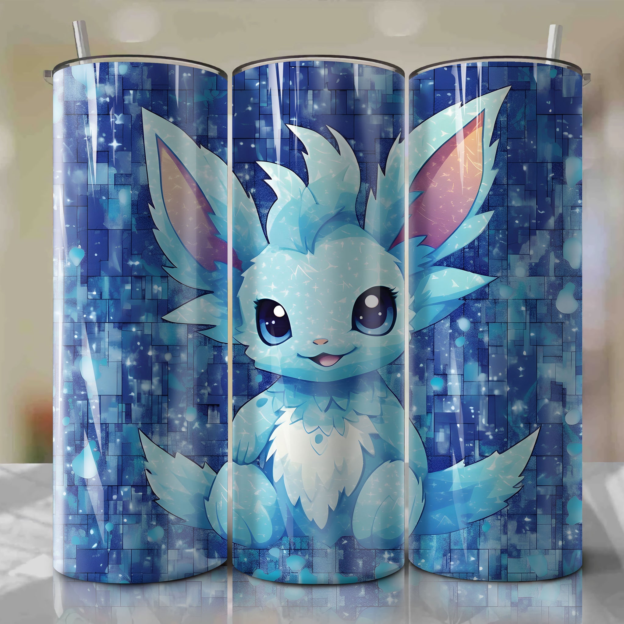 Vaporeon cartoon | Newspaper | Wrap PNG Skinny Tumbler 20oz | Sublimation | Digital Download