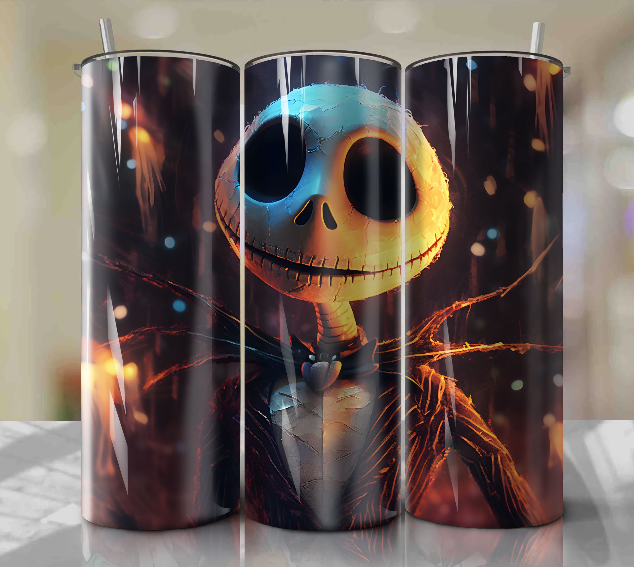 Jack Skellington Character Design - 20oz Tumbler Wrap PNG