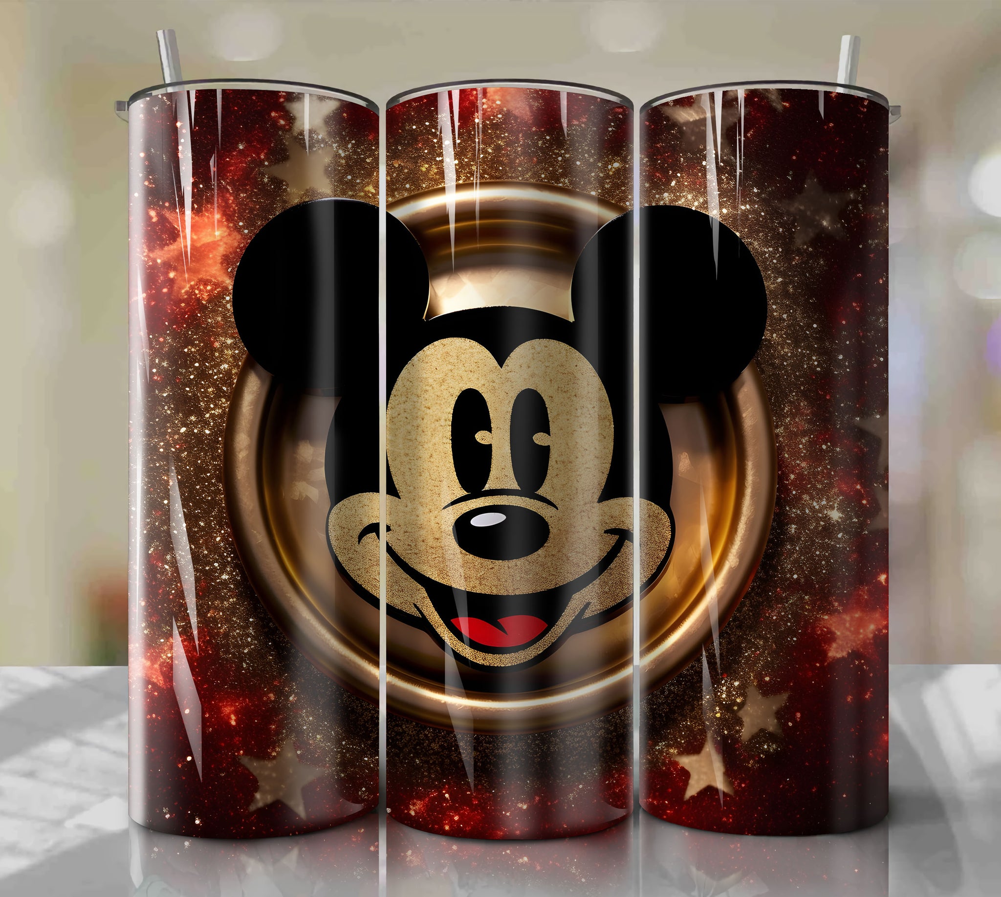 Disney Mickey Mouse Theme Skinny Tumbler 20oz Wrap PNG - Instant Download