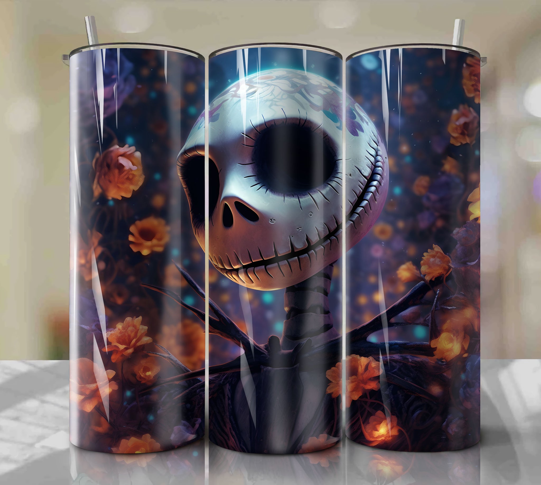 Nightmare Before Christmas Theme Drinkware: Jack Skellington Tumbler PNG