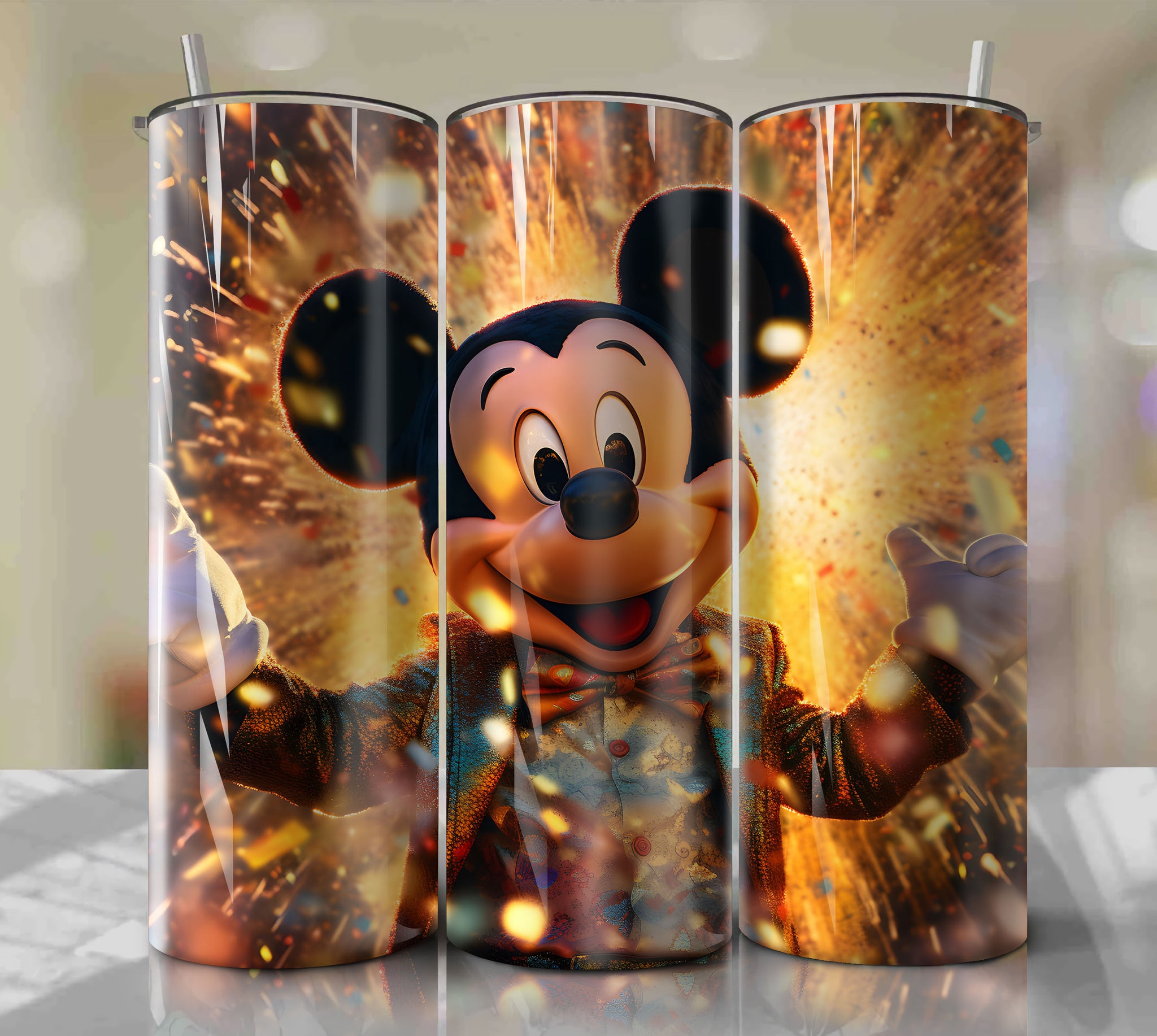 Instant Download: Skinny Tumbler 20oz Wrap PNG with Mickey Mouse Art